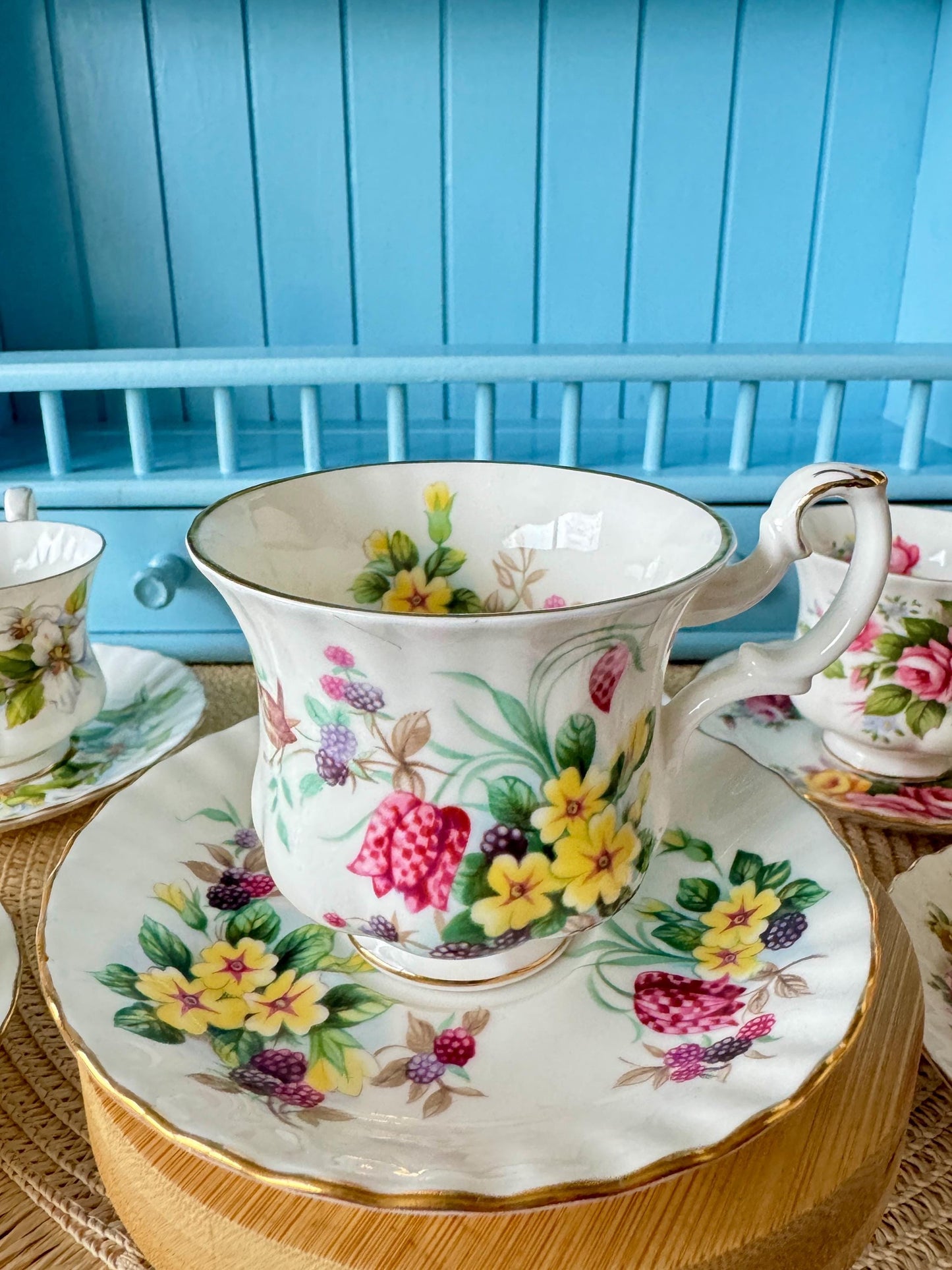 Set of 6 Vintage Royal Albert Coffee Cups and Saucers