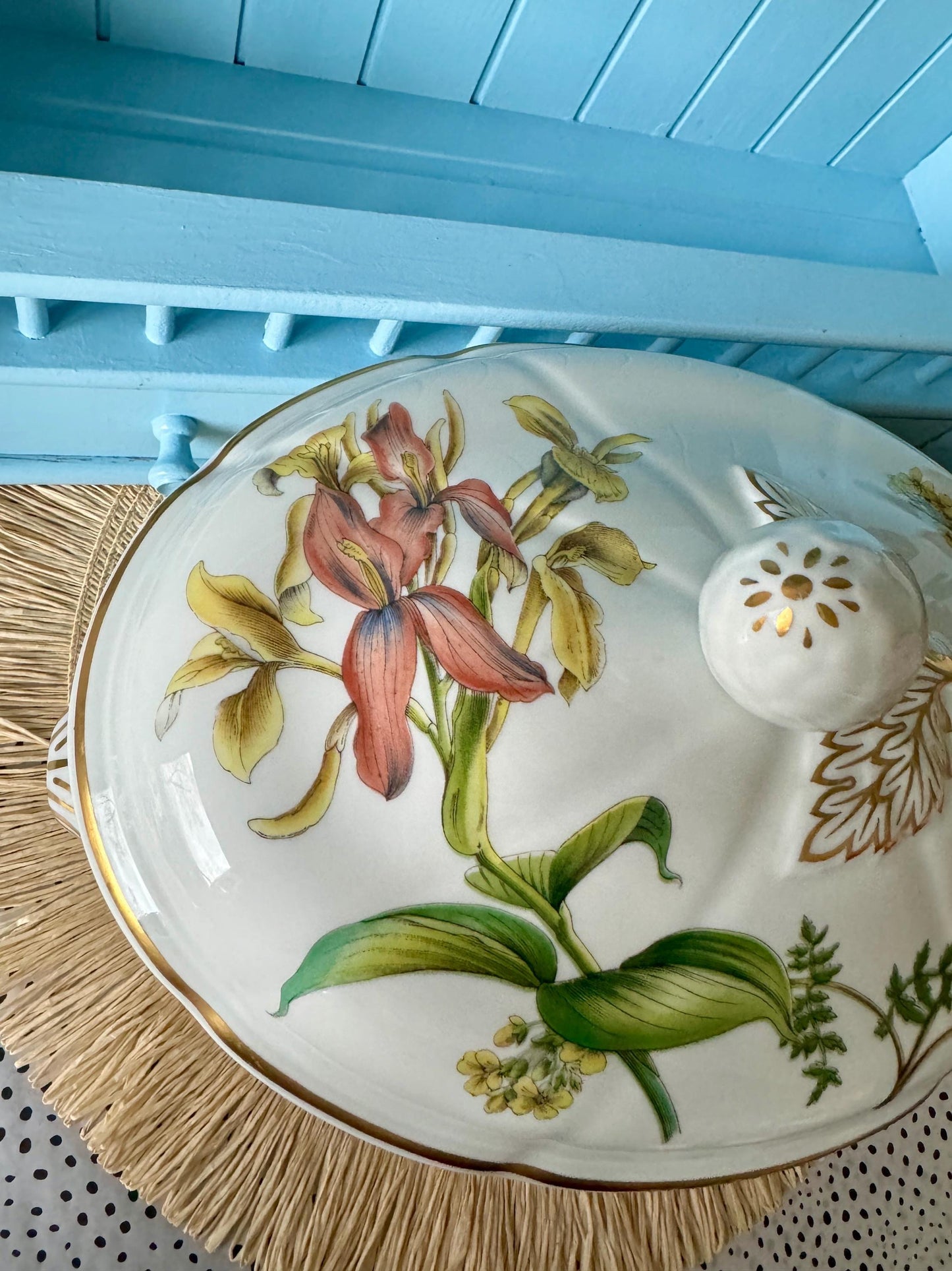 RARE Vintage Spode "Stafford Flowers" Oval Soup Tureen