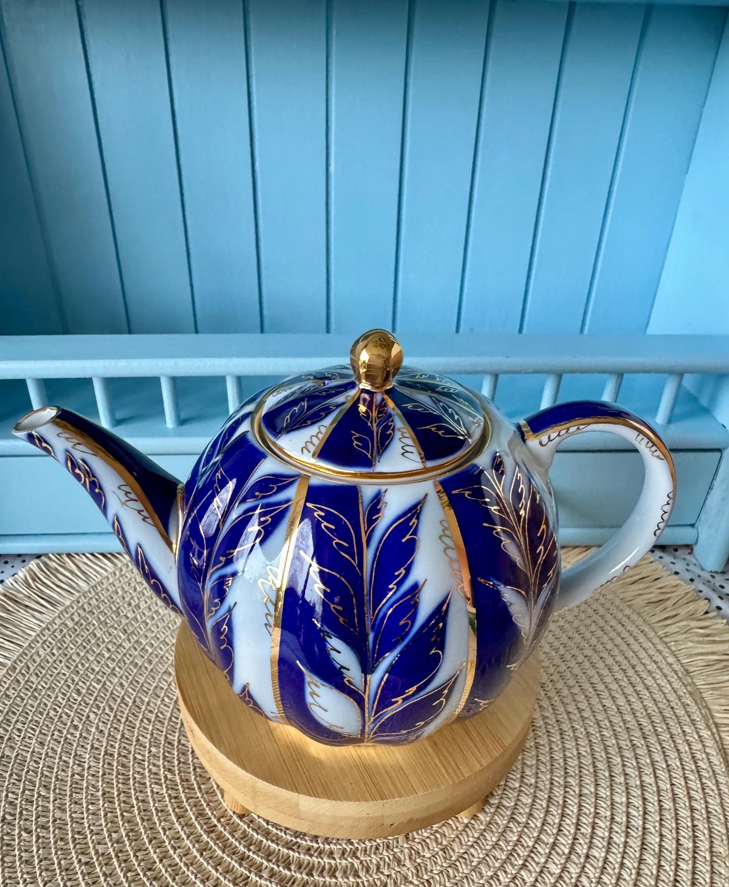 Vintage "Lomonosov" Winter Night Kobalt Blue Teapot