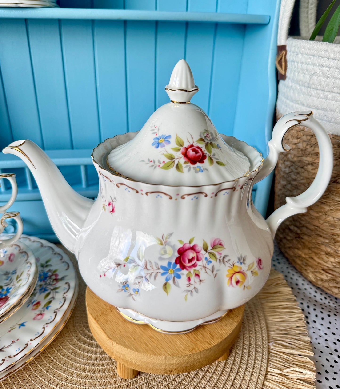 Vintage Royal Albert Jubilee Rose 2 Person Tea Set