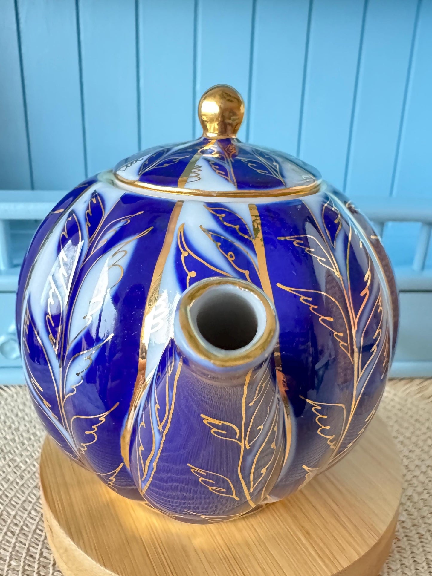 Vintage "Lomonosov" Winter Night Kobalt Blue Teapot