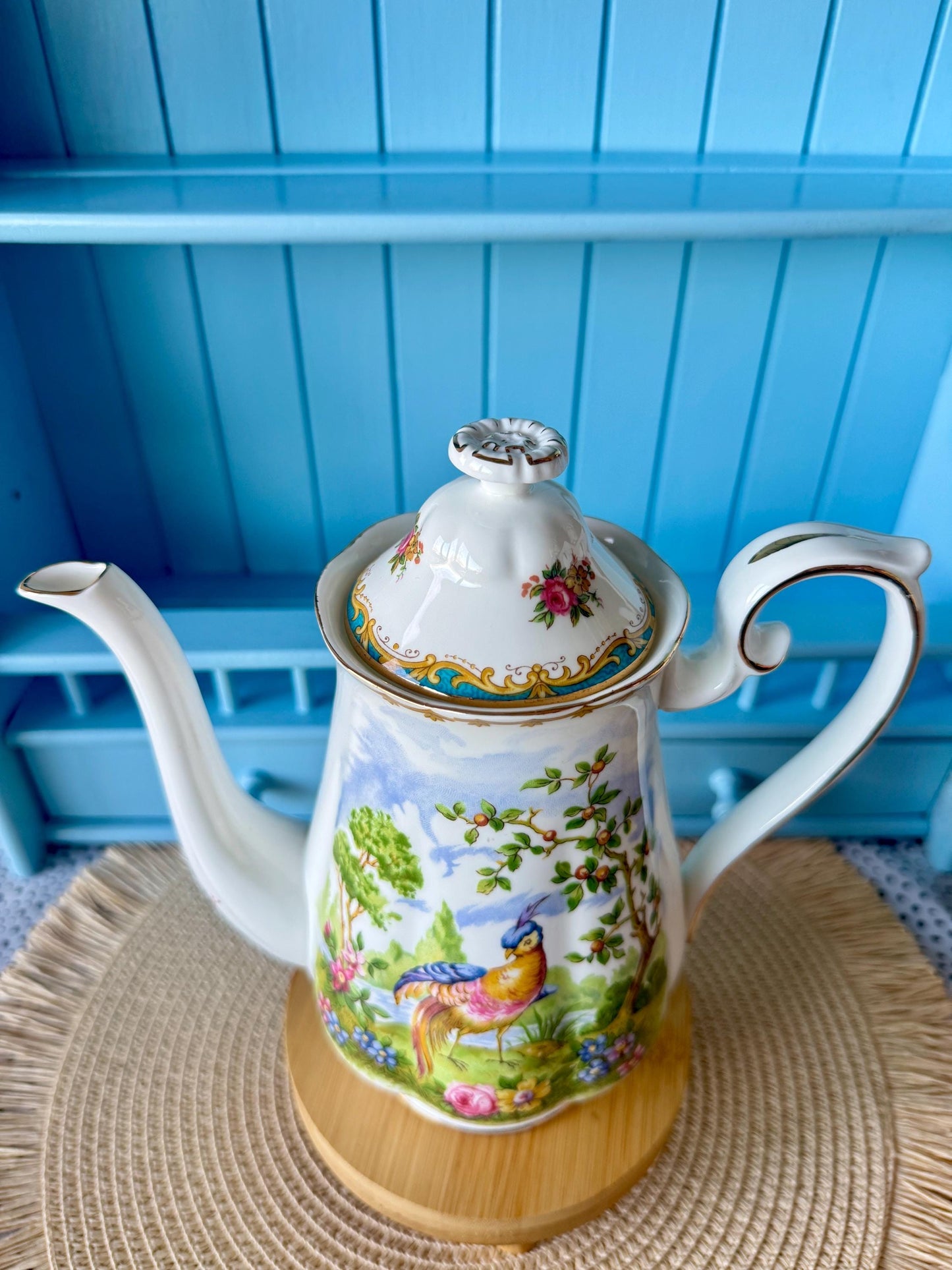 Hard to Find Vintage 'Royal Albert' Coffee Pot 'Chelsea Bird
