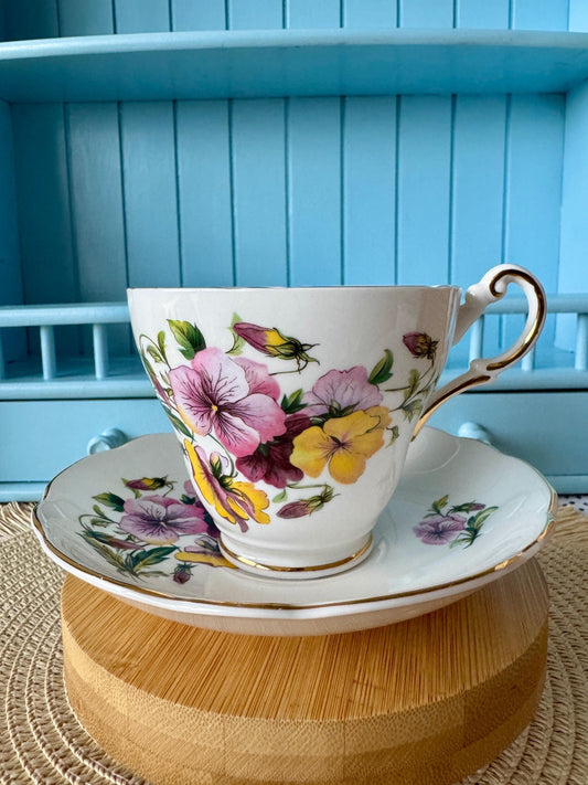 Vintage Regency Teacup & Saucer Set