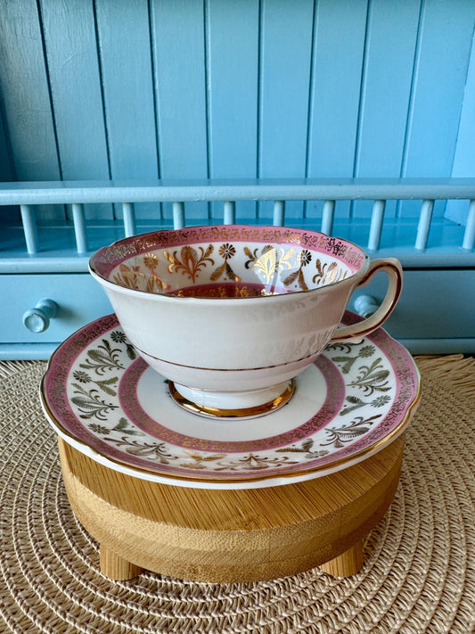 Vintage Royal Grafton 'Pink Bird Of Paradise' Wide Mouth Tea