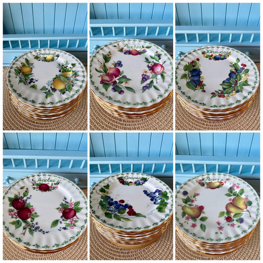 Vintage Royal Albert "Covent Garden" Cake Plates in Grapefru