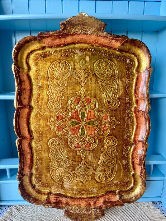 Vintage Italian Florentine Pink & Green