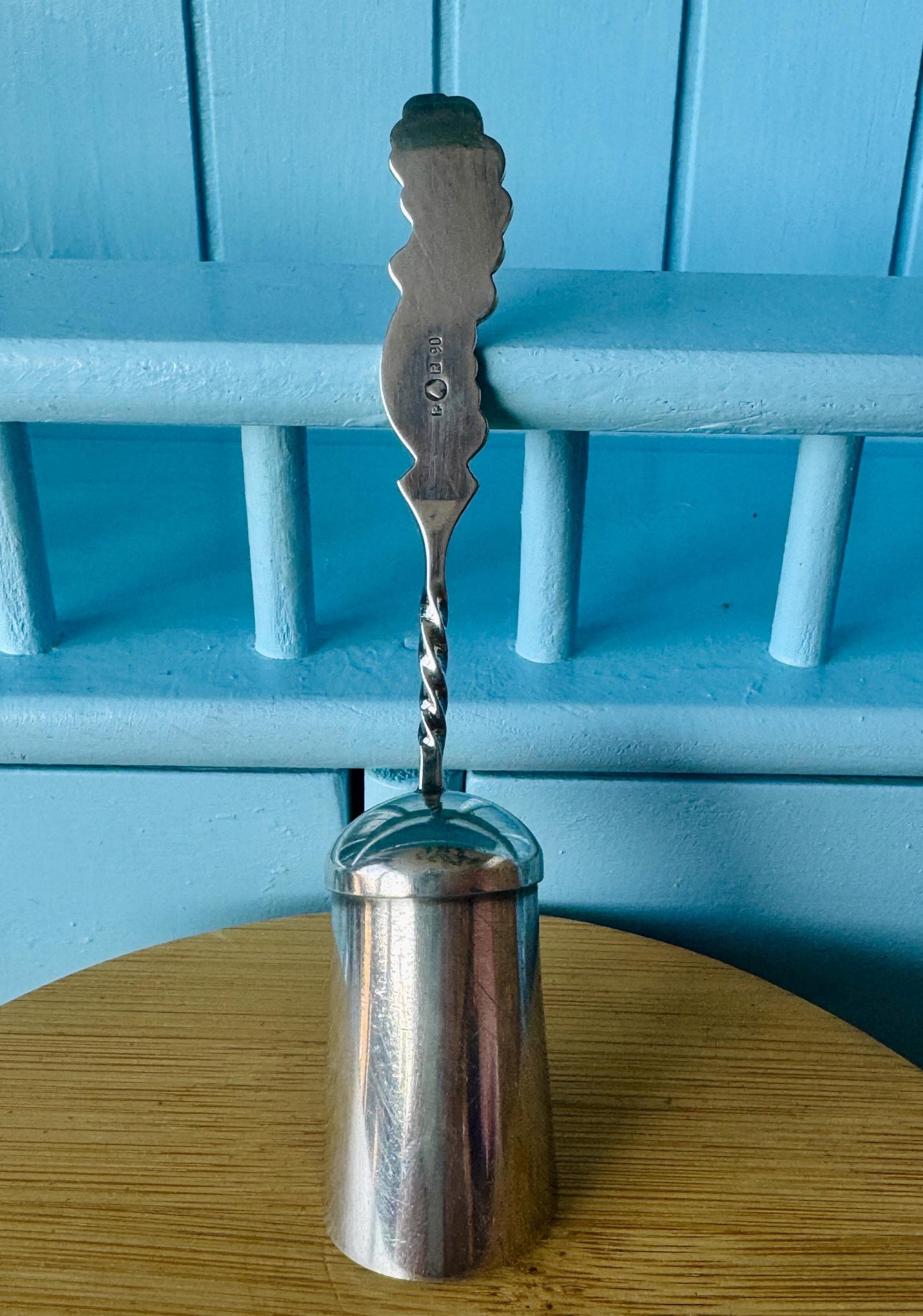 Vintage Silver-Plated Sugar Scoop – Ornate Rococo Handle & T