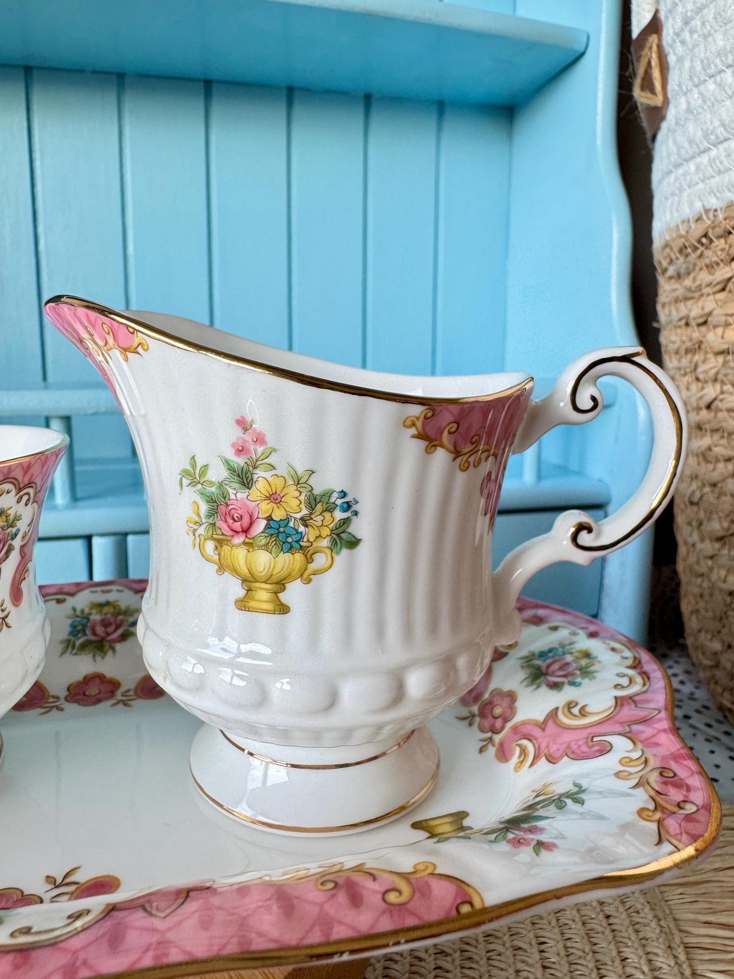 Very Hard to Find Vintage Queens Rosina Bone China Sugar and