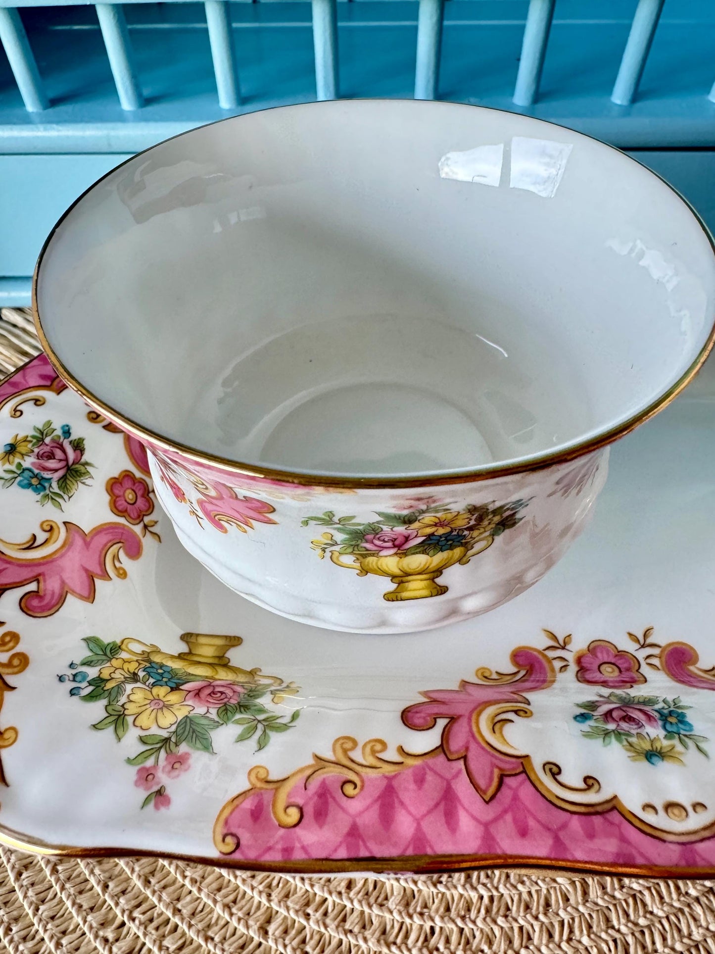 Very Hard to Find Vintage Queens Rosina Bone China Sugar and