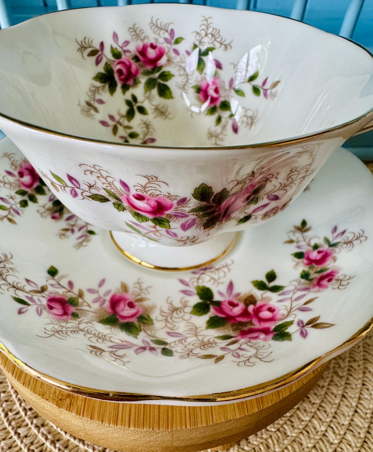 Vintage Royal Albert Lavender Rose Avon Shaped Teacup & Sauc