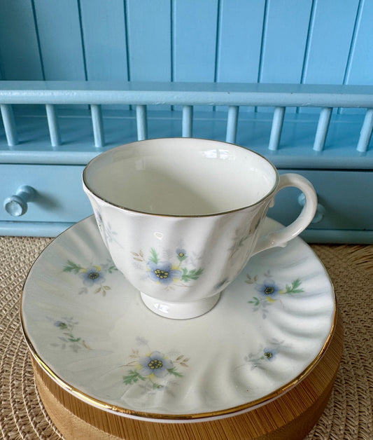 Vintage Colclough Royal Albert Coffee Cup & Saucer: Baby Blu