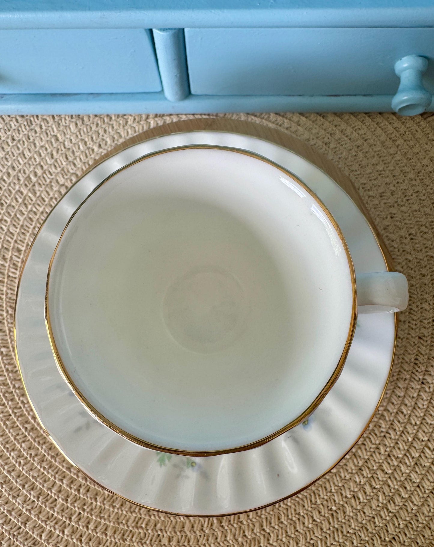Vintage Colclough Royal Albert Coffee Cup & Saucer: Baby Blu