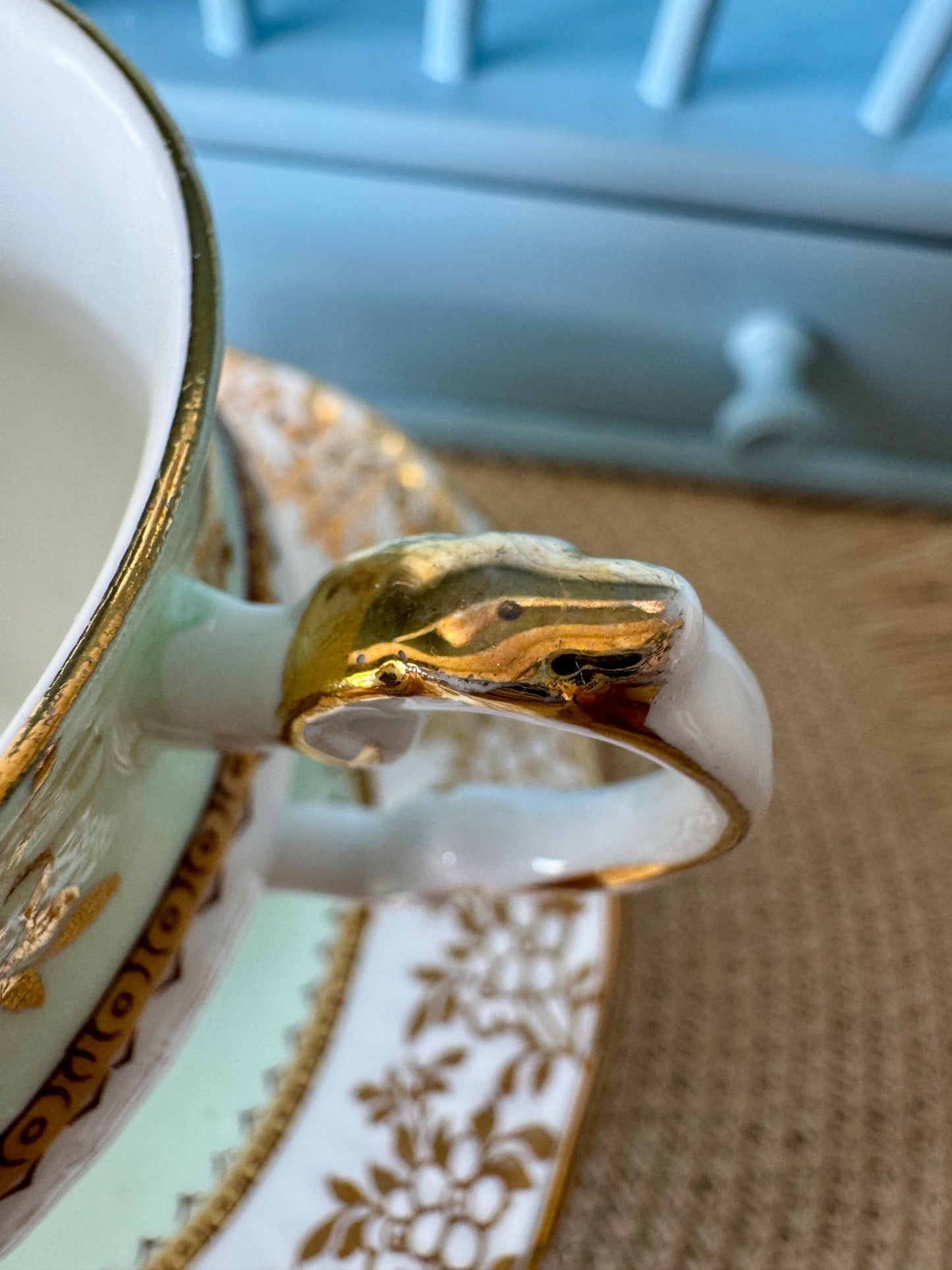 Vintage Elizabethan Fine Bone China Tea Cup and Saucer - Gre