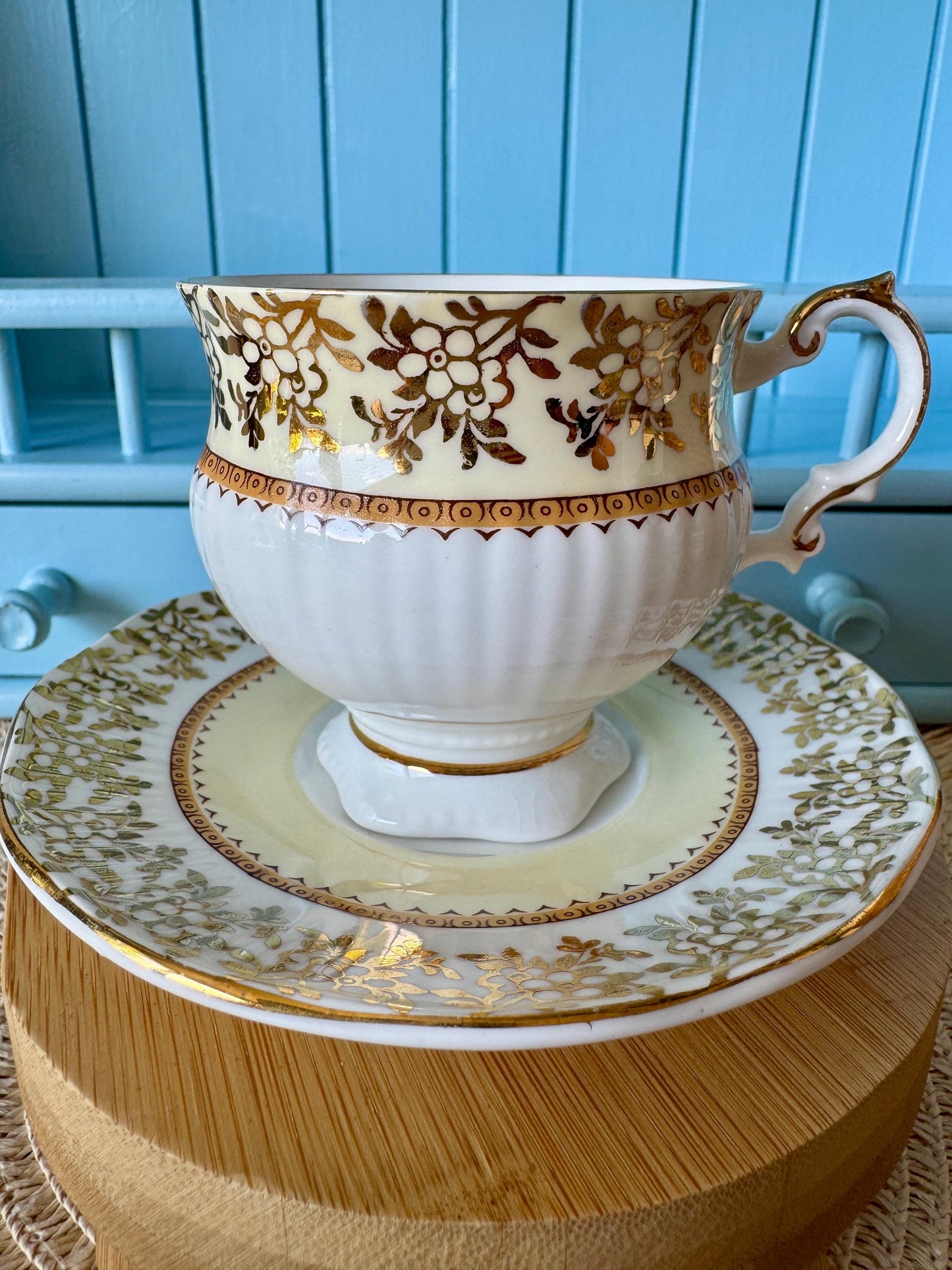Vintage Elizabethan Fine Bone China Tea Cup and Saucer - Yel