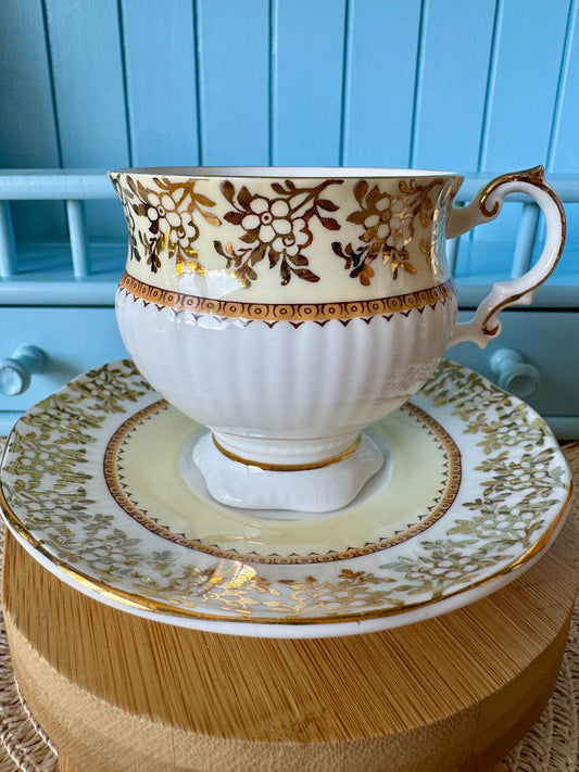 Vintage Elizabethan Fine Bone China Tea Cup and Saucer - Yel