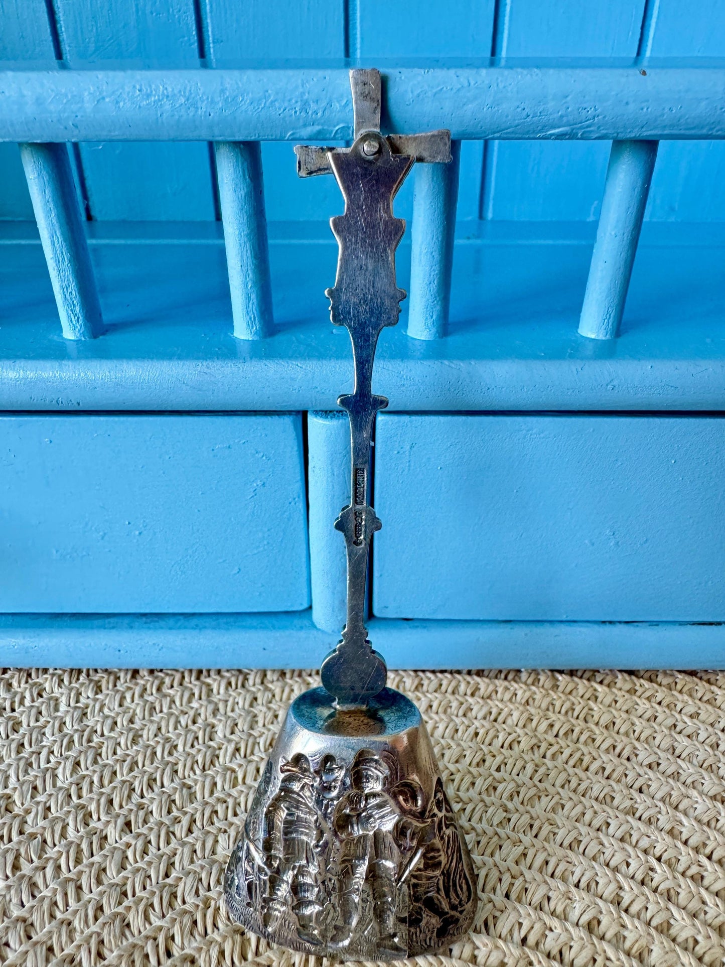 Vintage Dutch Silverplated Sugar Spoon with Spinning Windmil