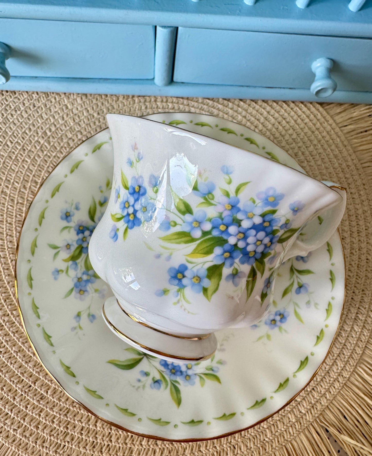 Vintage Royal Albert Flower Of The Month Male Sized Duo's Cu