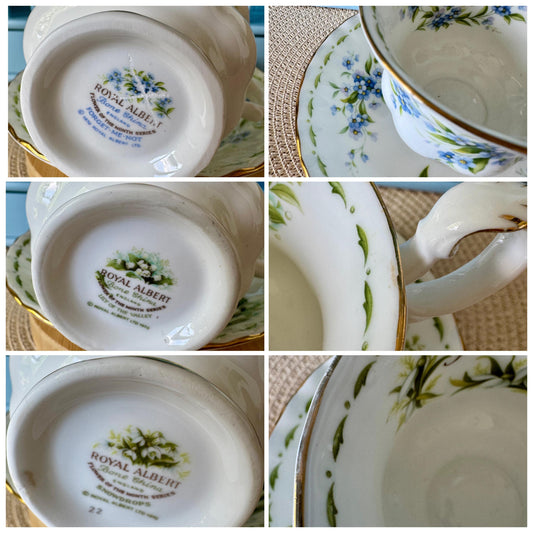 Vintage Royal Albert Flower Of The Month Male Sized Duo's Cu