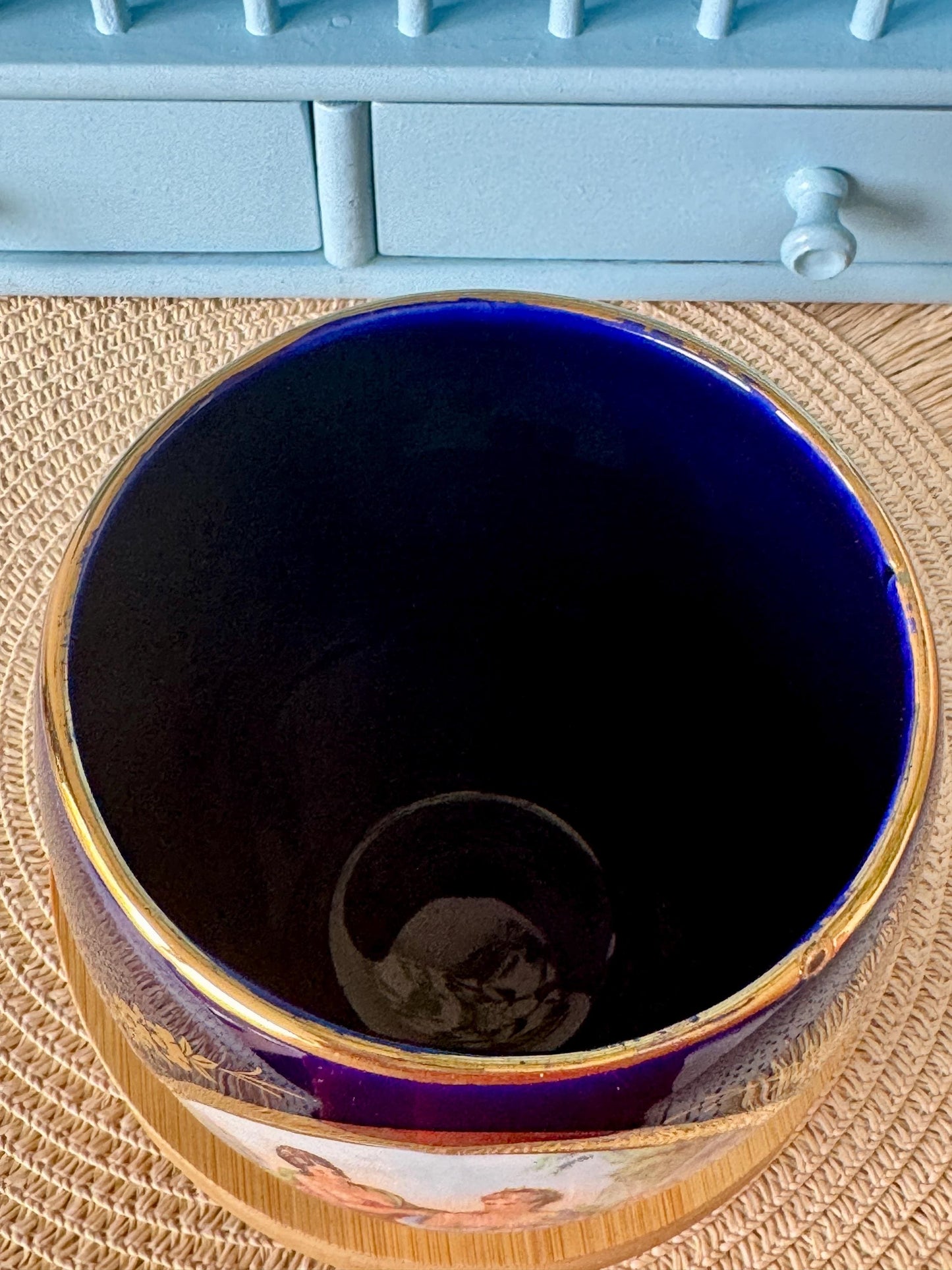 Vintage Kobalt Stile Sevres Vase