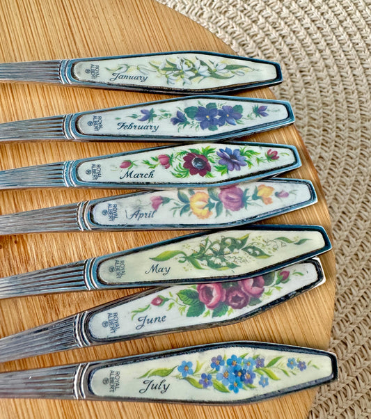Vintage Royal Albert "Flower Of The Month" Forks
