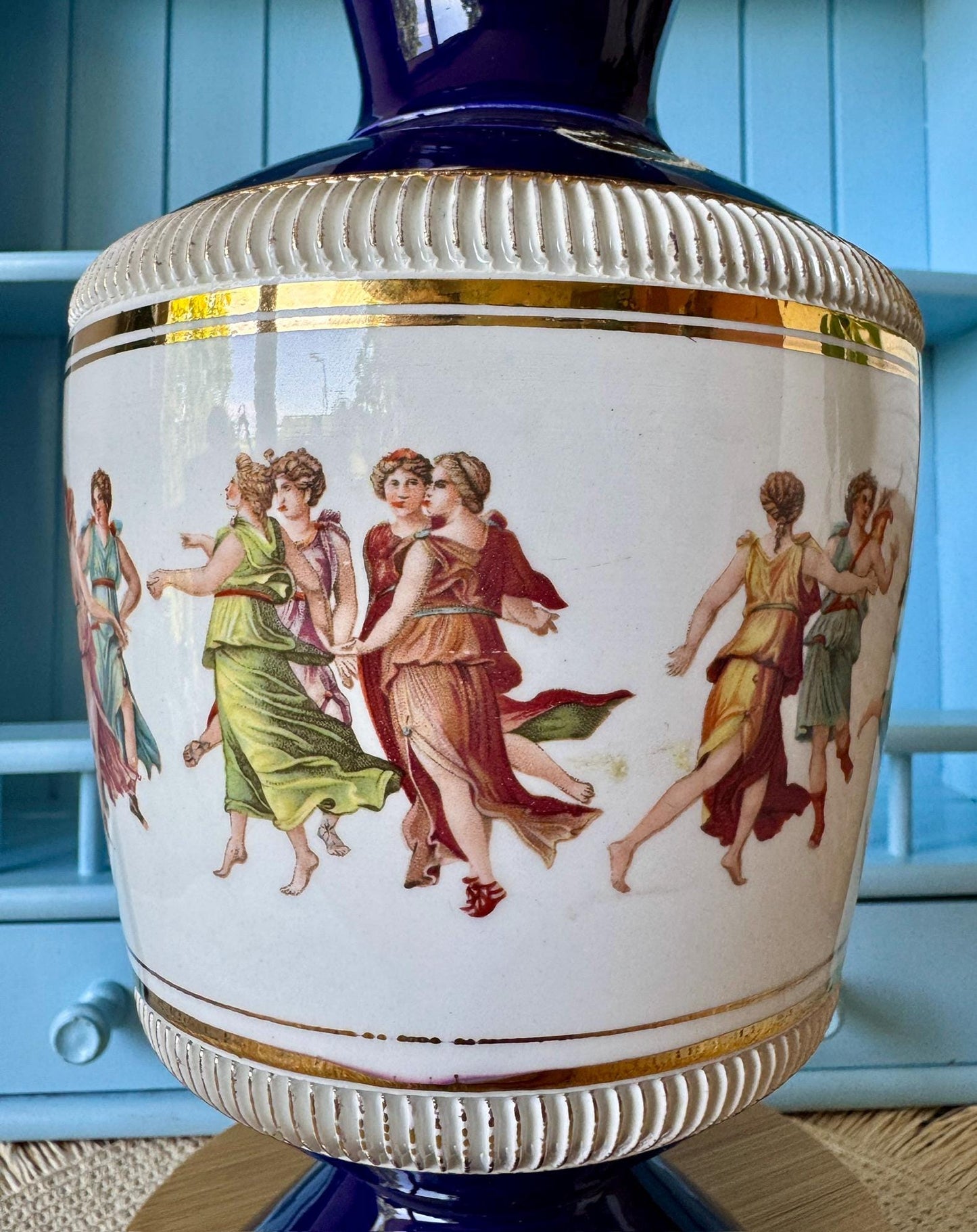 Large Vintage Cobalt Blue Italian Vase