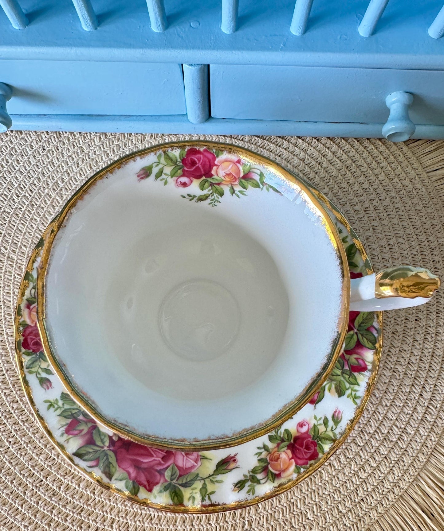 Vintage Royal Albert Old Country Roses Teacup & Saucer | Mon