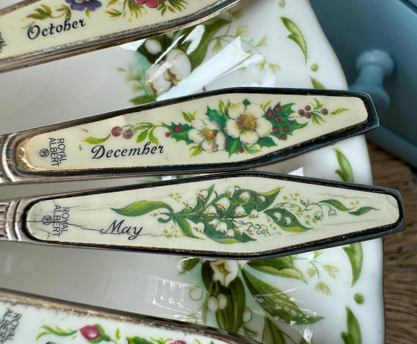 Vintage Royal Albert "Flower Of The Month" Spoons