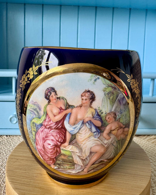 Vintage Kobalt Stile Sevres Vase