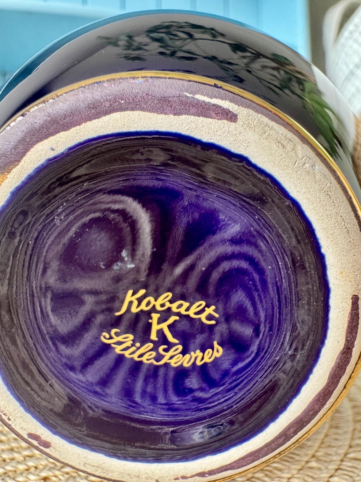Vintage Kobalt Stile Sevres Vase