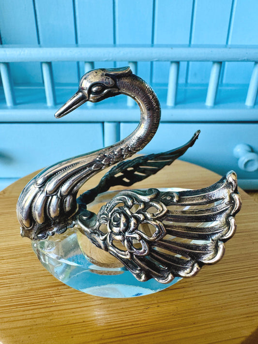 Antique 835 Silver Swan Salt Cellar: Bonebakker Dutch Silver