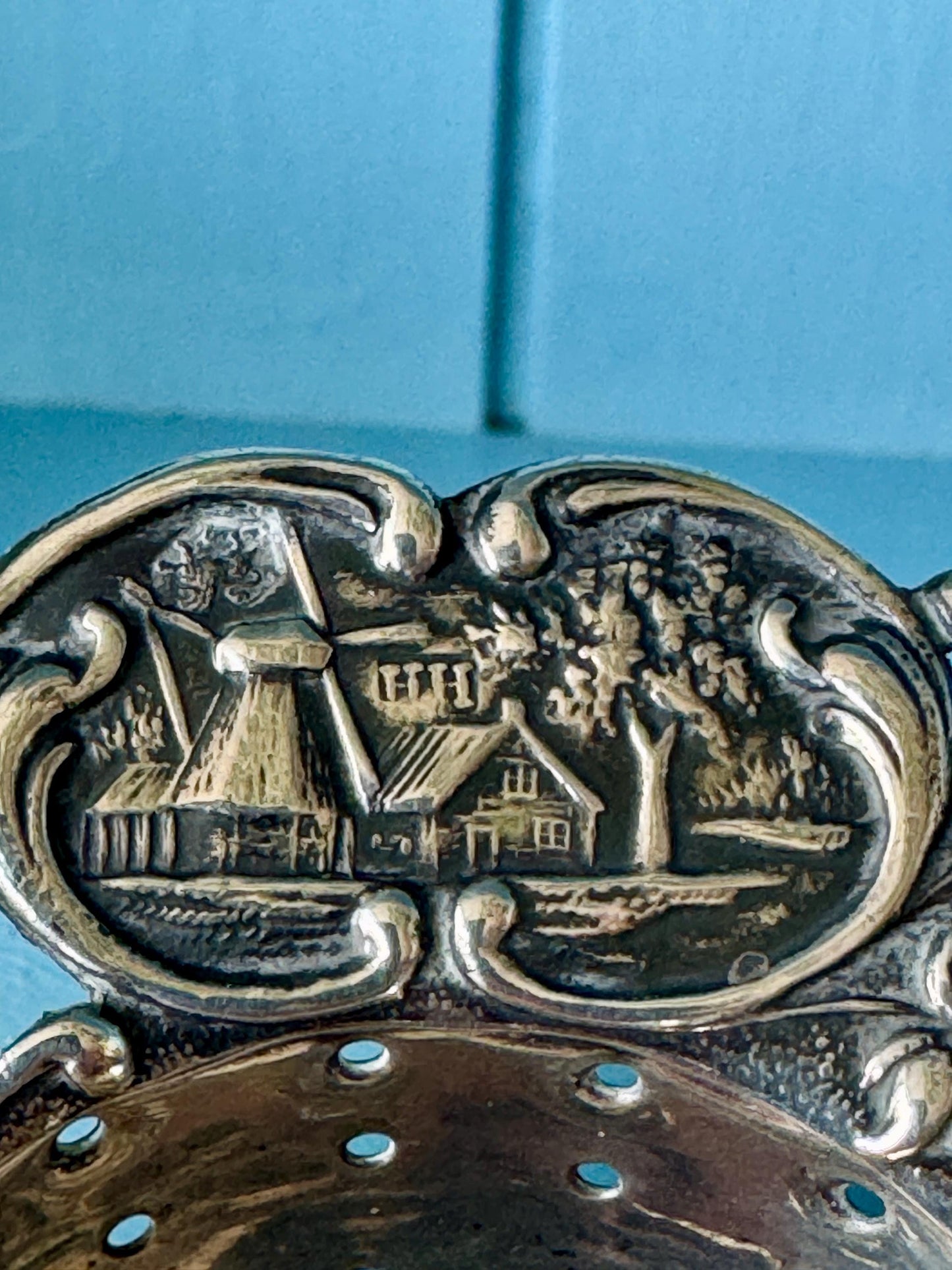 Antique Dutch Silver Tea Strainer & Stand