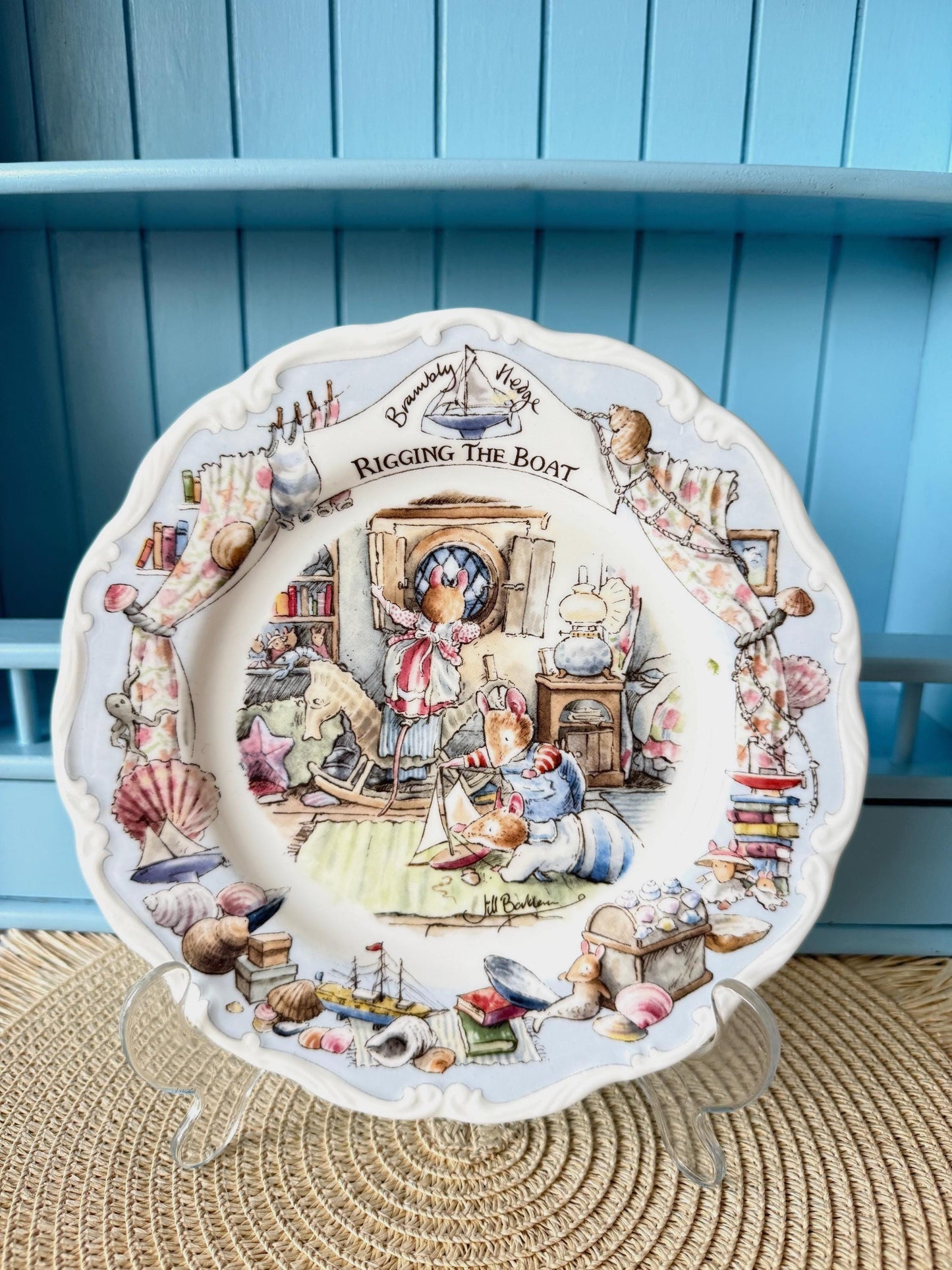 Vintage Royal Doulton "Brambly Hedge" Rigging The Boat Plate