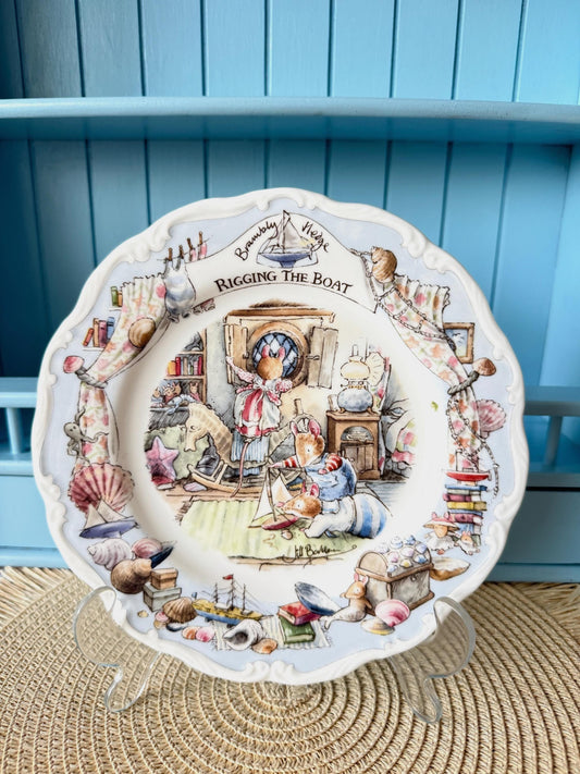 Vintage Royal Doulton "Brambly Hedge" Rigging The Boat Plate