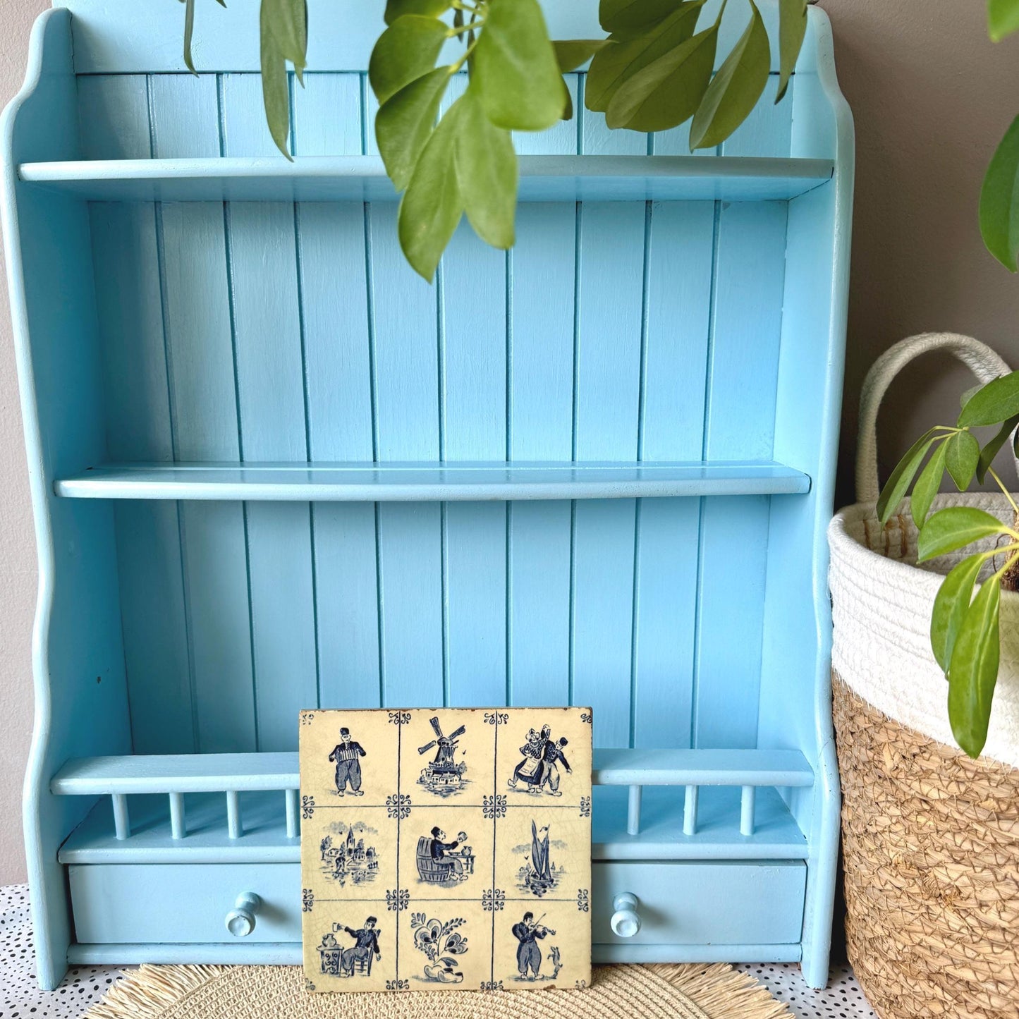 Vintage Royal Sphinx Delft Blue Tile