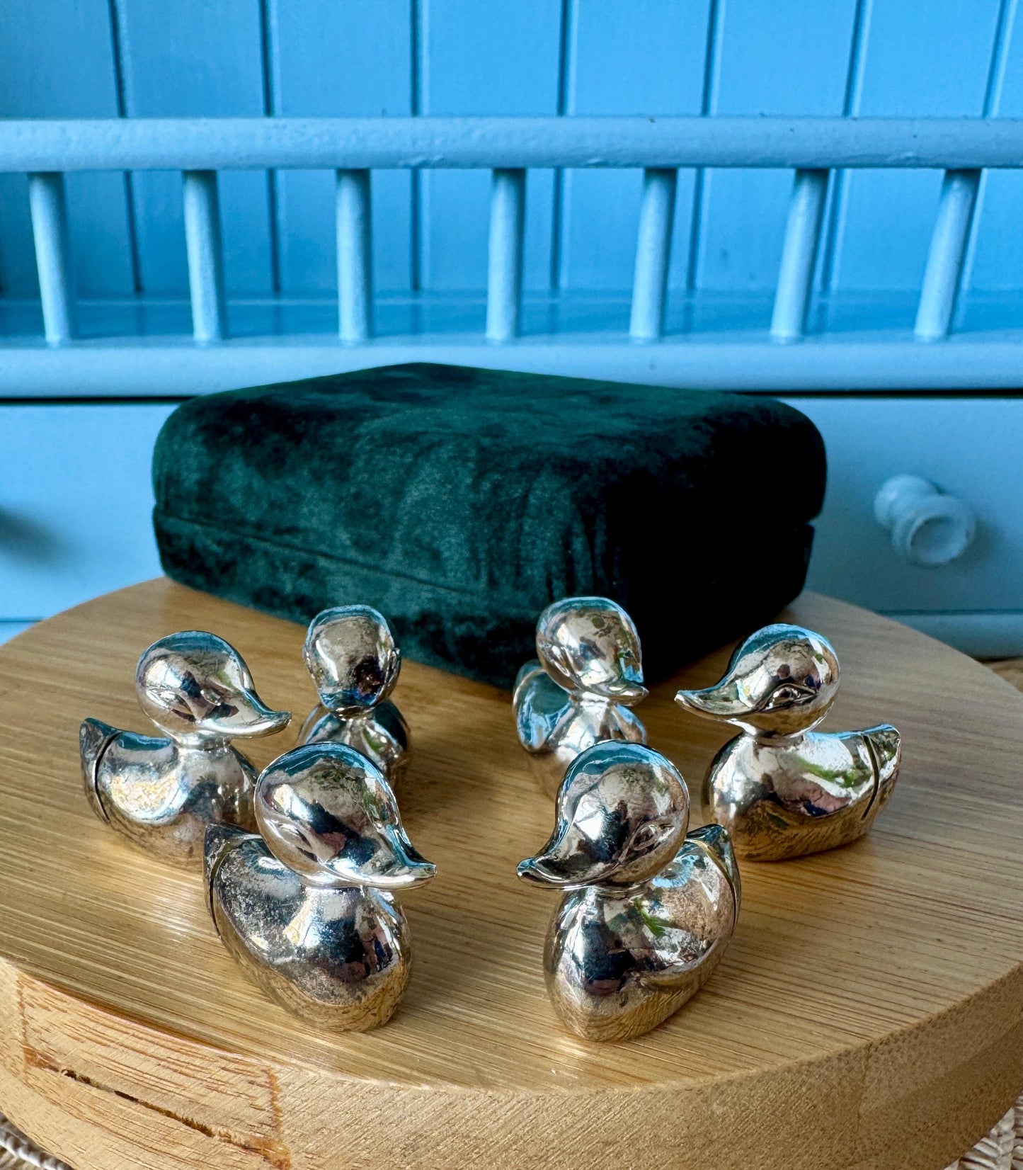 Vintage Yeoman Silver Plated Duck Name Card Holders