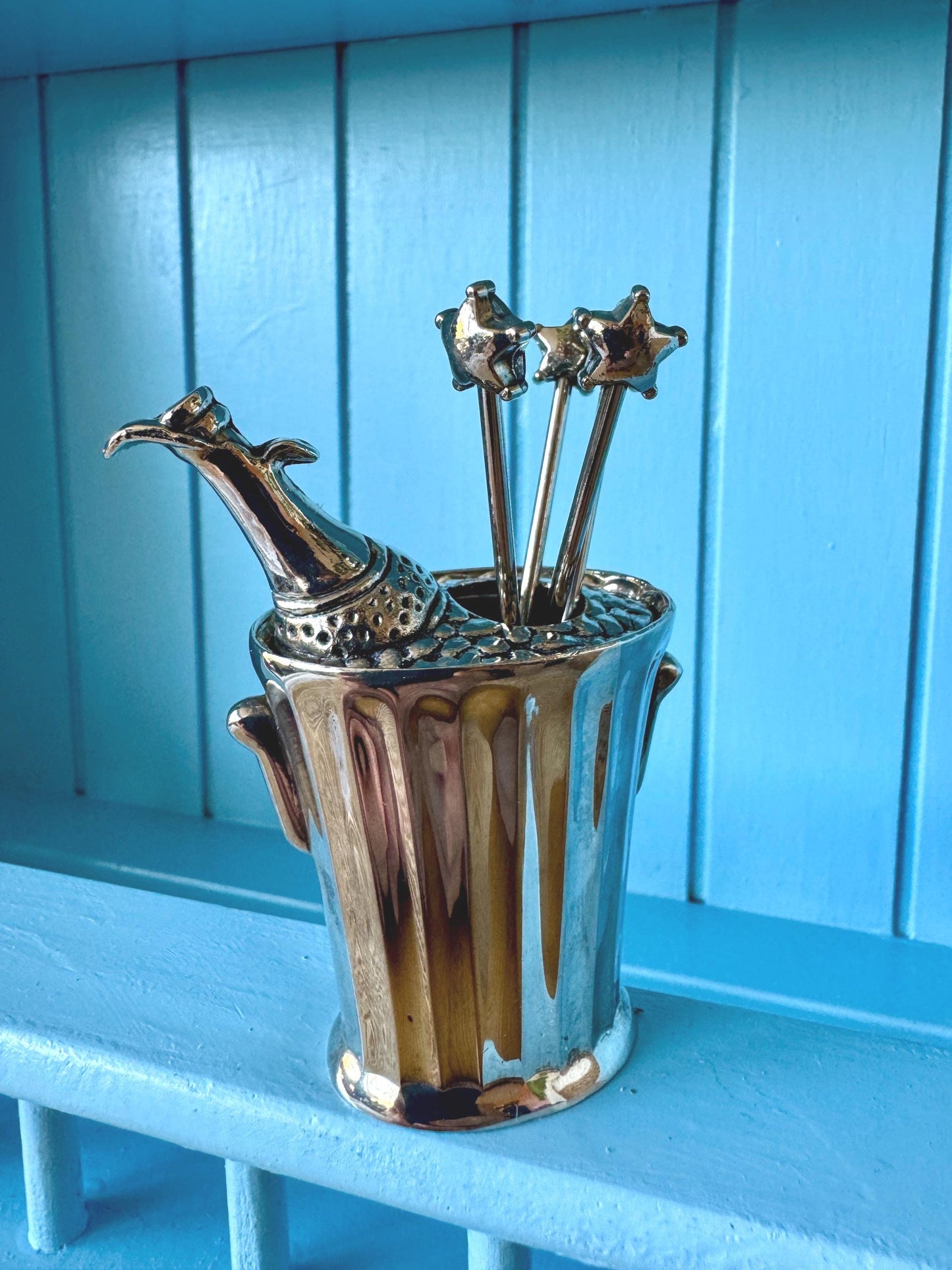 Vintage SILEA Champagne Cooler Cocktail Skewer Set | Happy N