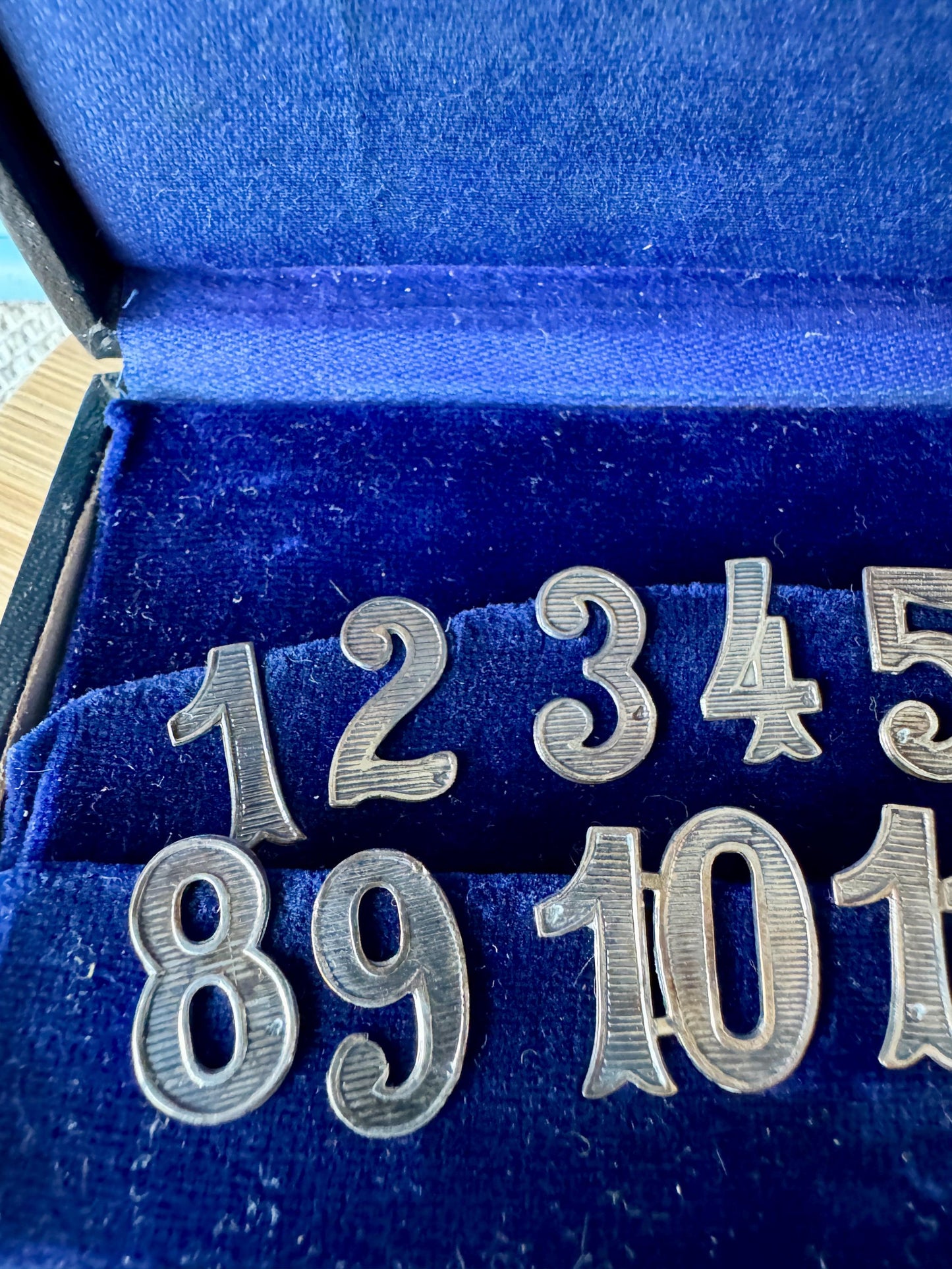 Vintage 800 Silver Wine Glass Numbers