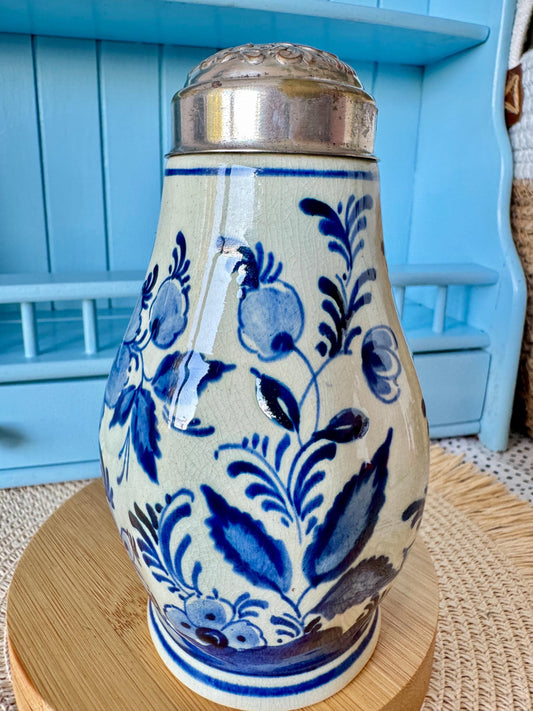 Vintage Mid Century Delft Blauw Sugar Shaker