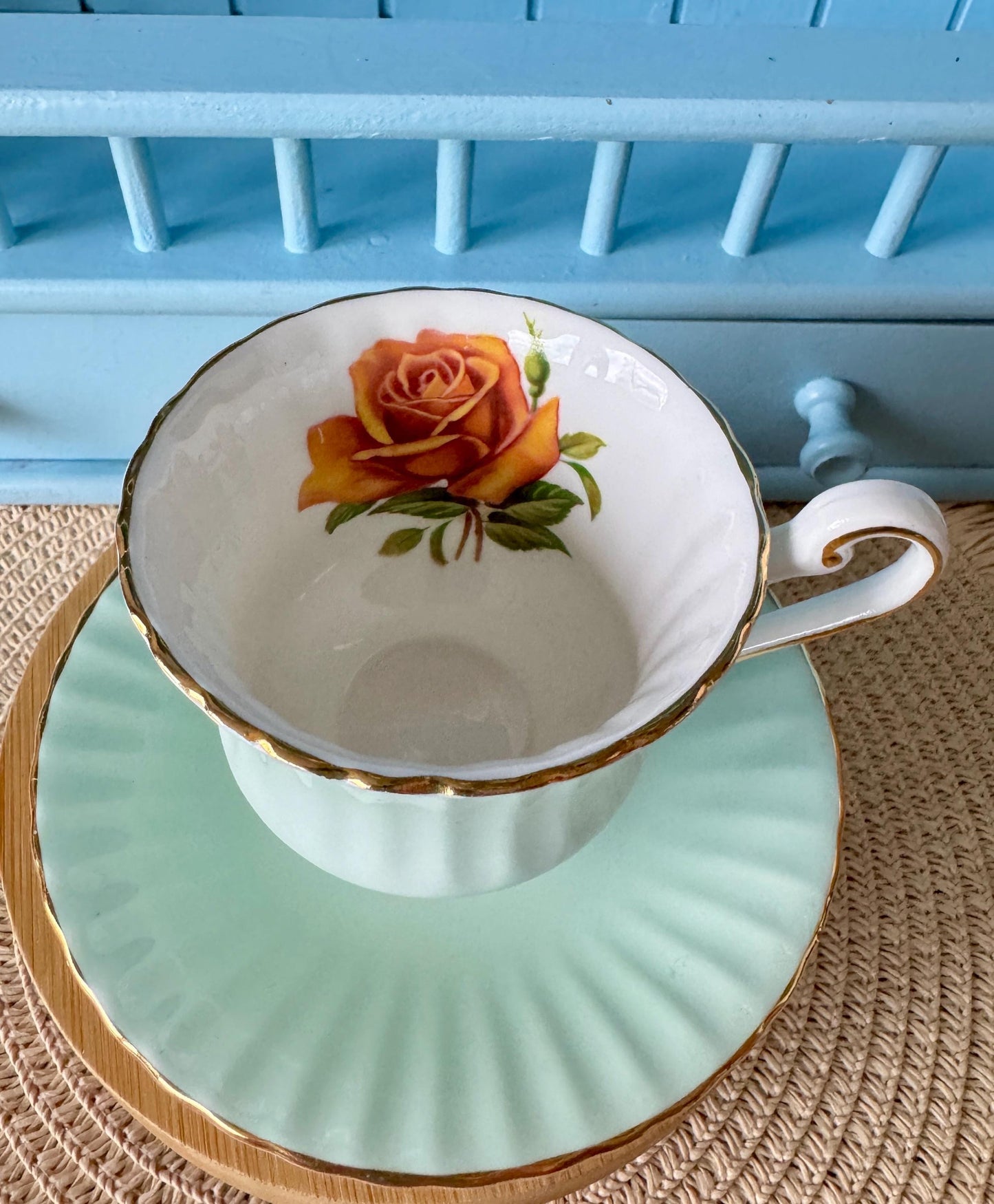Vintage Paragon Blue Rose Coffee Cup