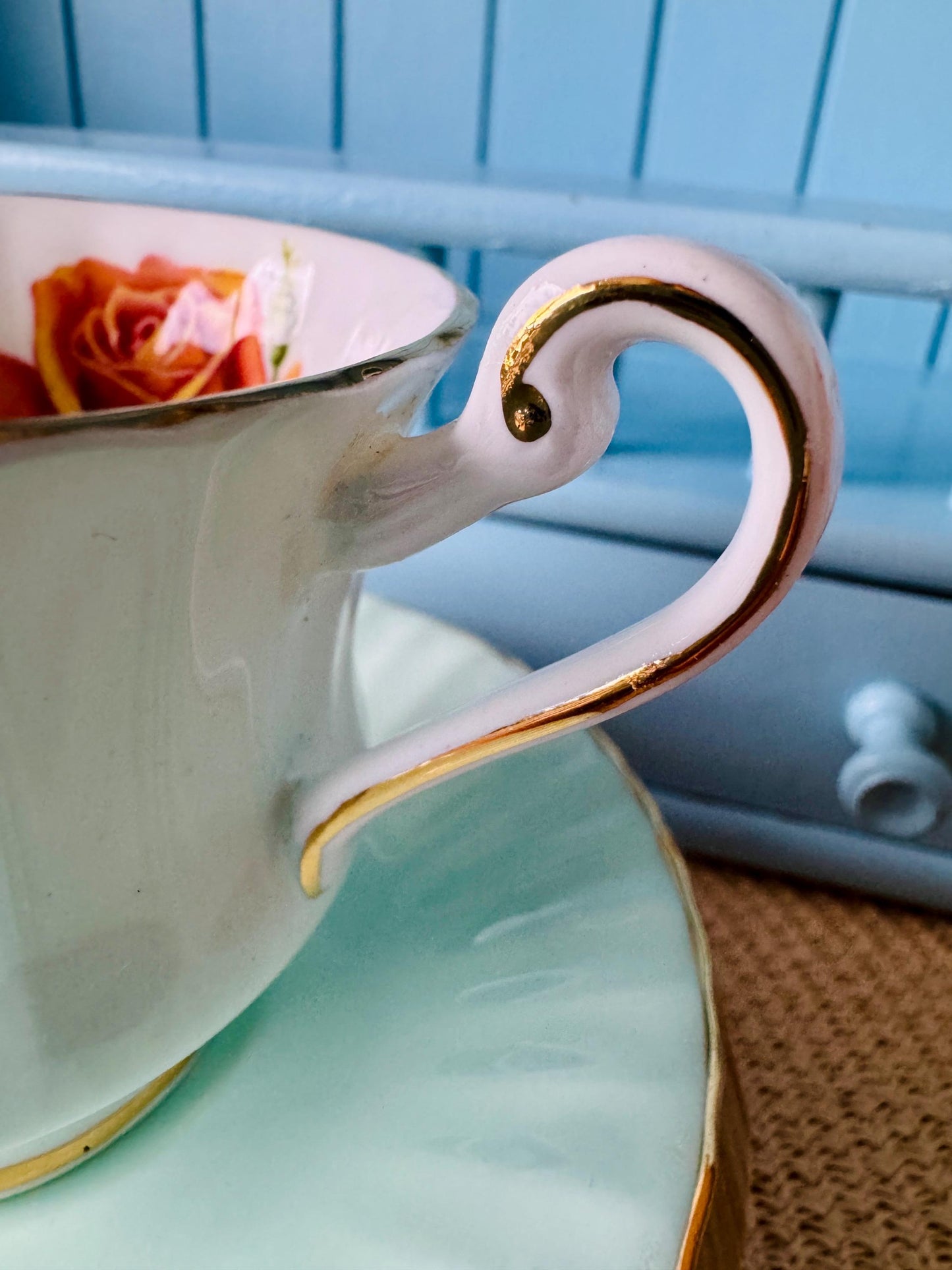 Vintage Paragon Blue Rose Coffee Cup