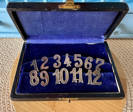 Vintage 800 Silver Wine Glass Numbers