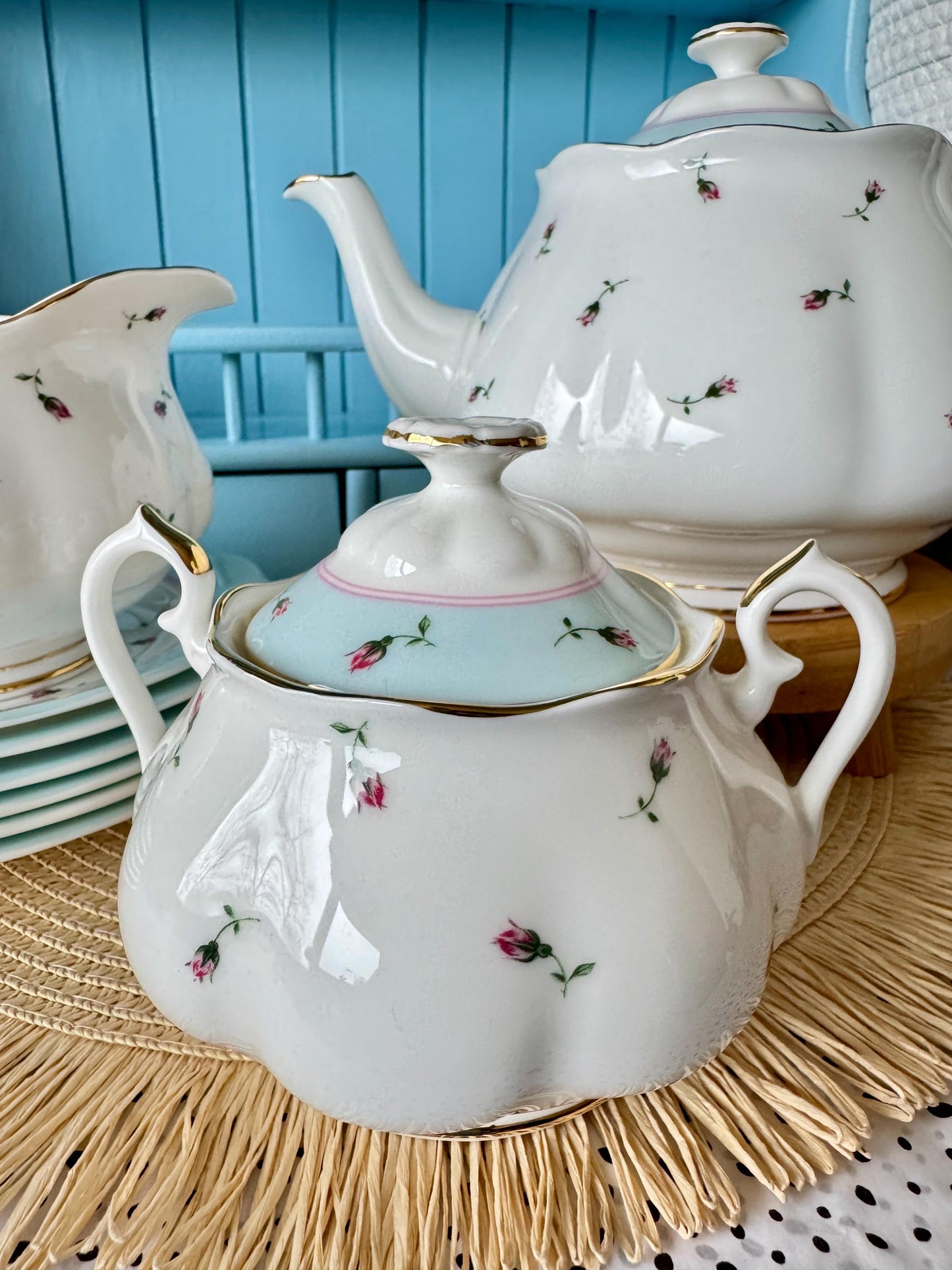 Vintage Royal Albert Rose Buds 10 Piece Tea Set