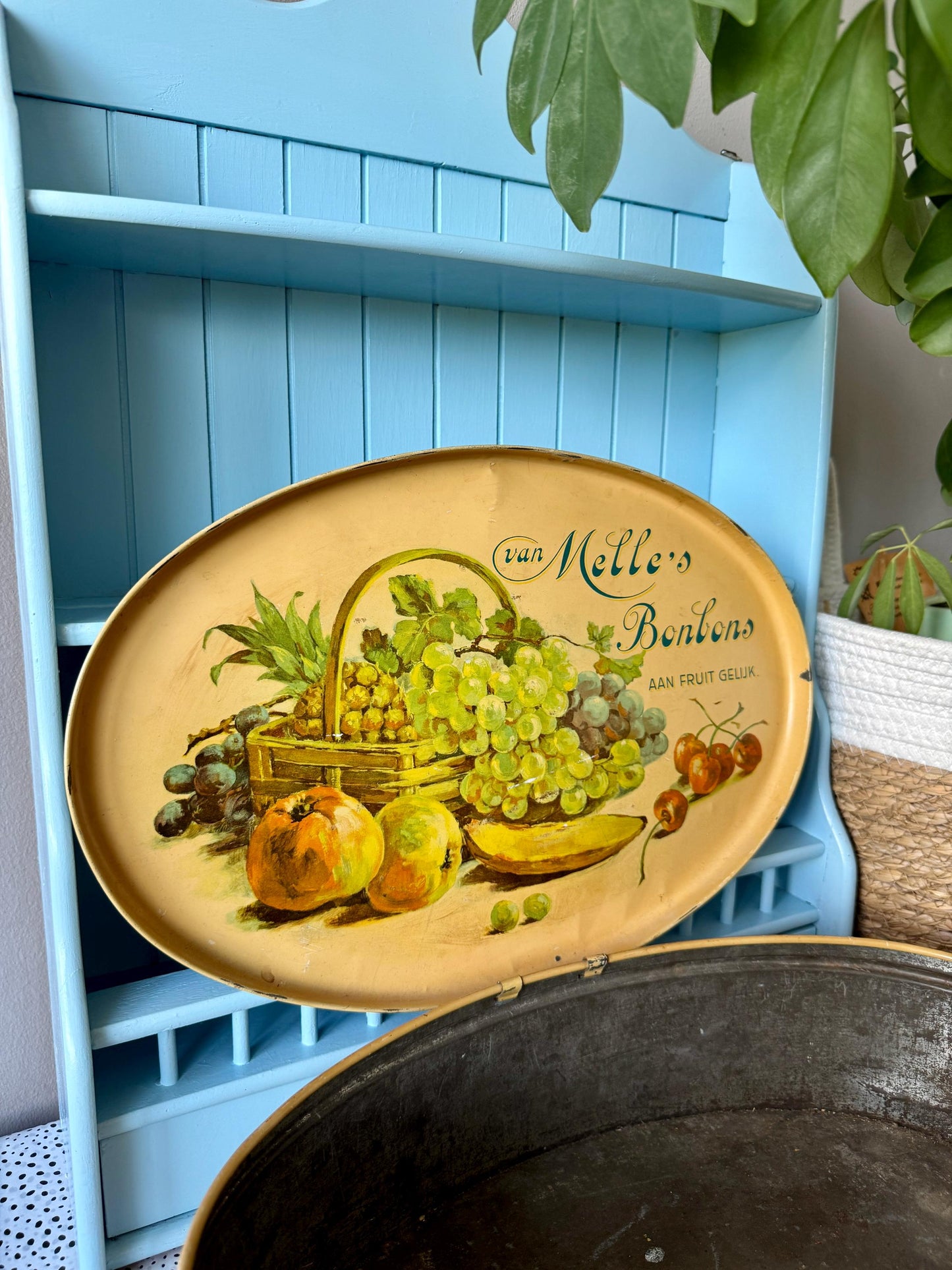 Large Vintage Van Melle's Handpainted Tin Box