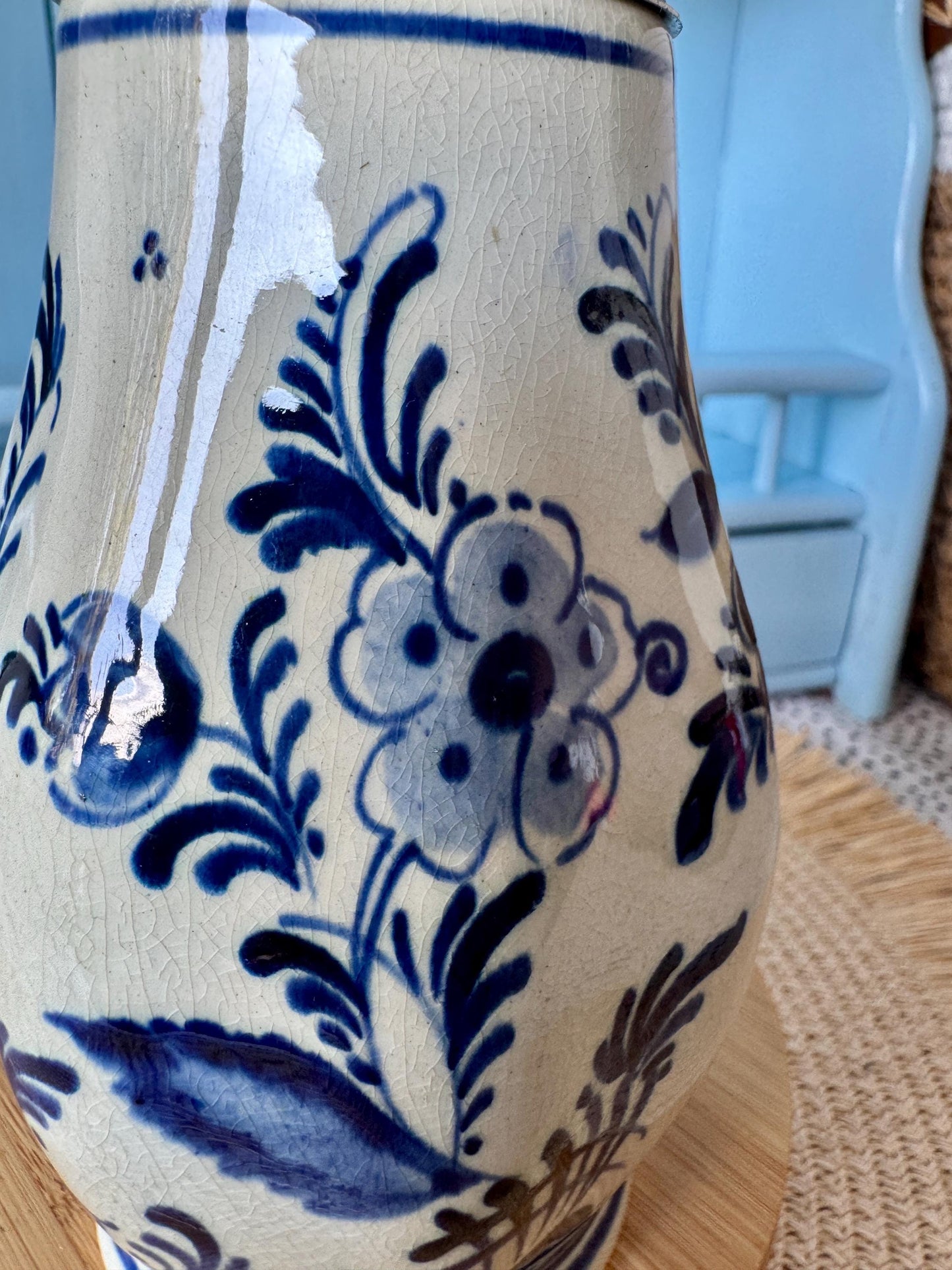 Vintage Mid Century Delft Blauw Sugar Shaker
