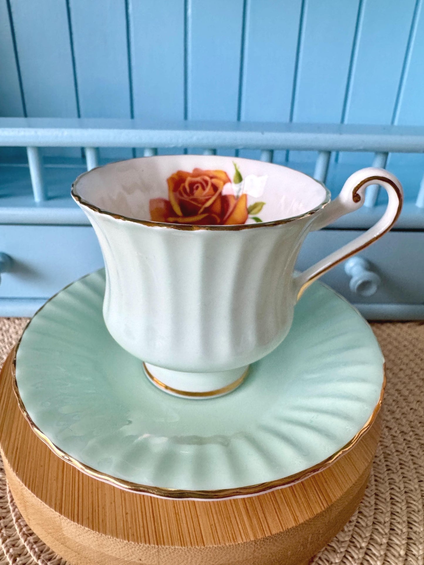 Vintage Paragon Blue Rose Coffee Cup