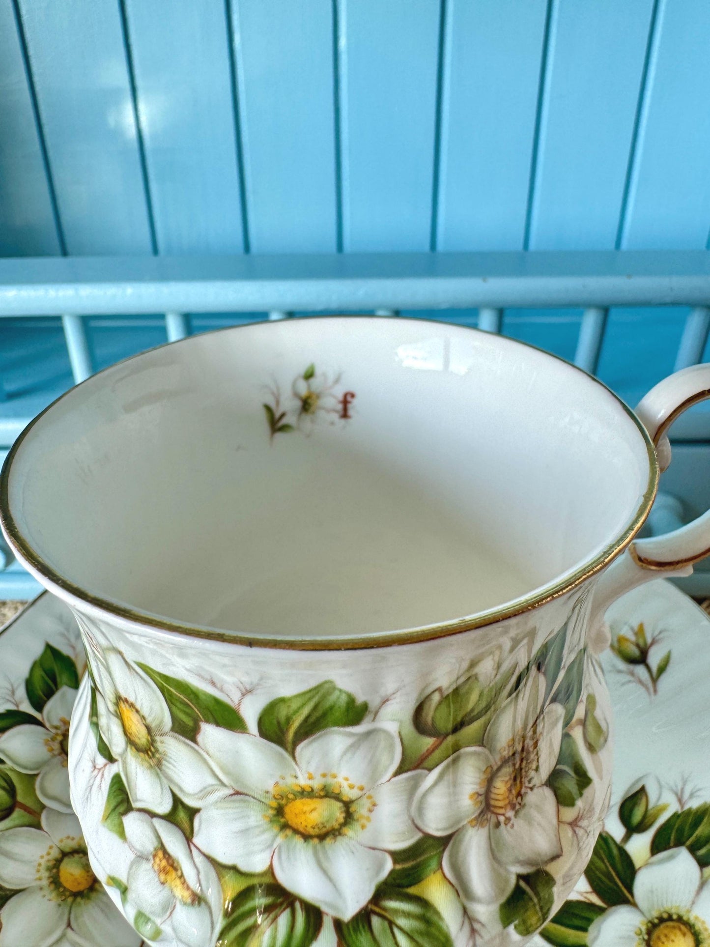 Vintage Queens Rosina Violet Floral Bone Tea Cup