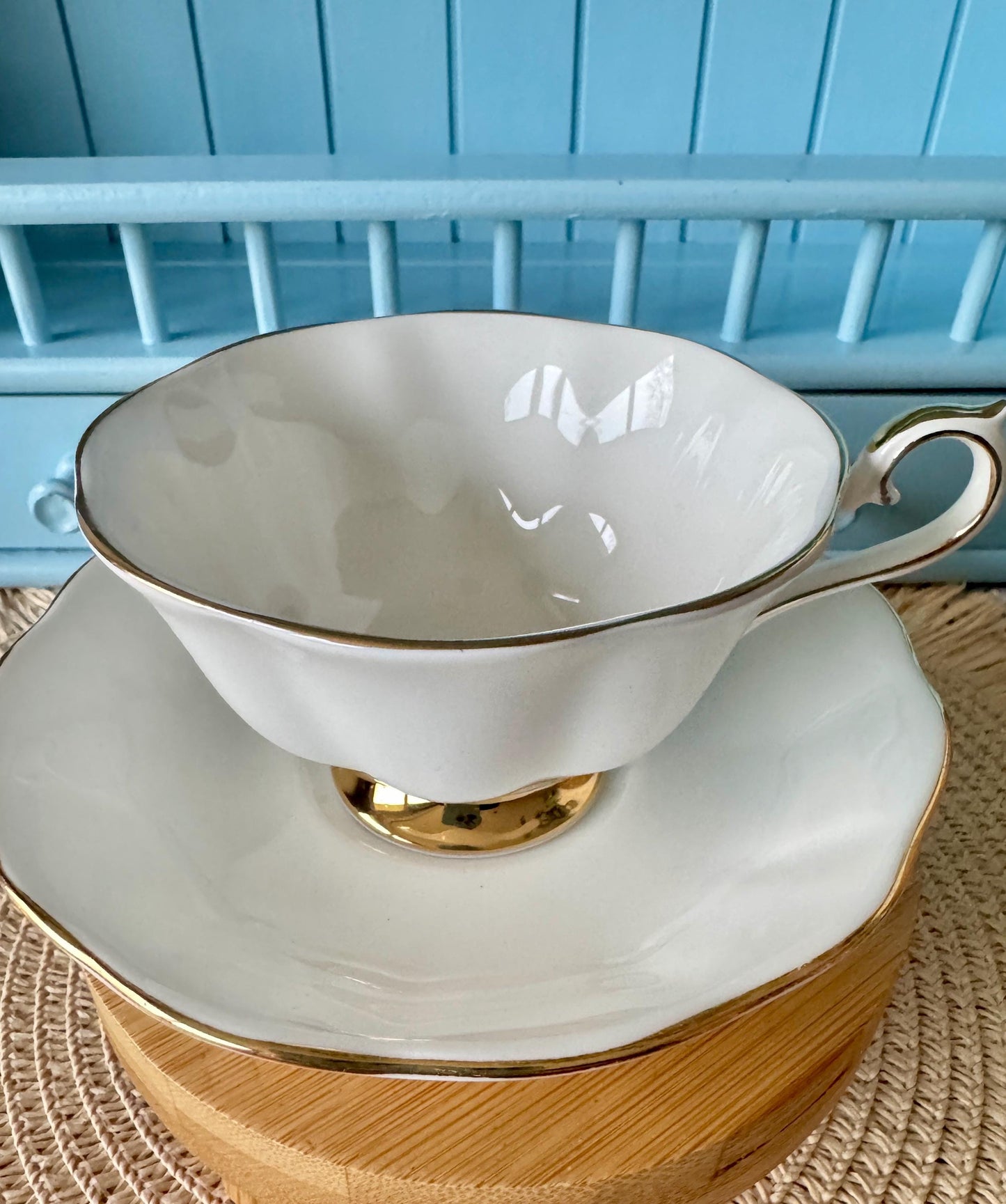 Vintage Royal Albert Val D'Or Avon Shaped Teacup & Saucer