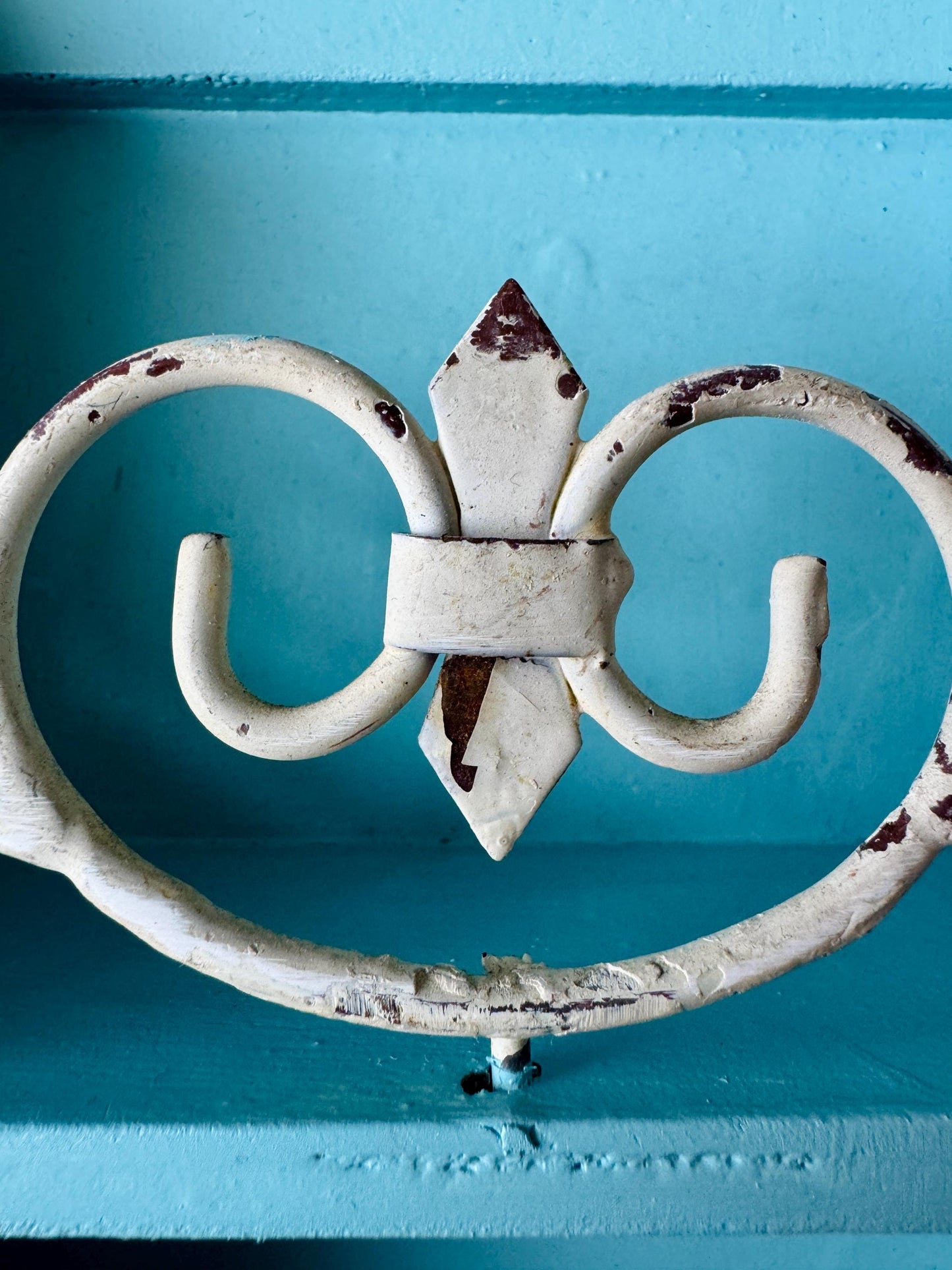 High-Quality Vintage Aqua Blue Wall Shelf with Hooks | Shabb