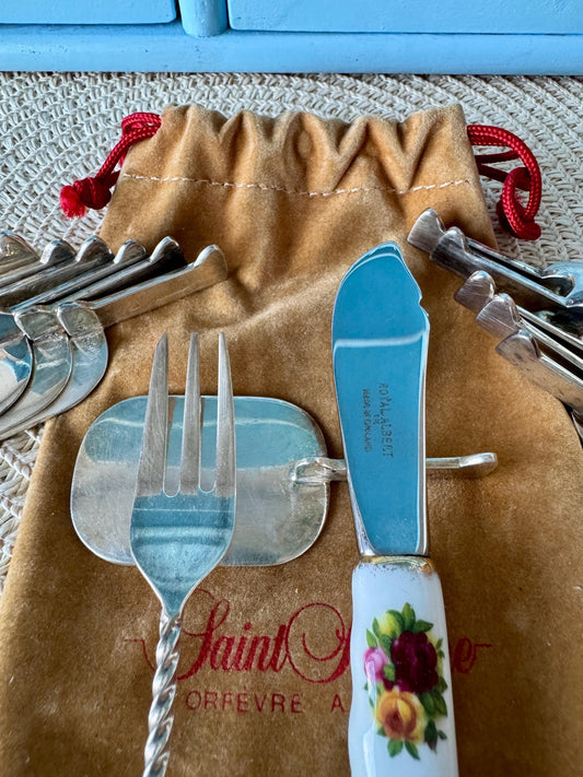 Set of 12 Vintage French Knife & Fork Rests