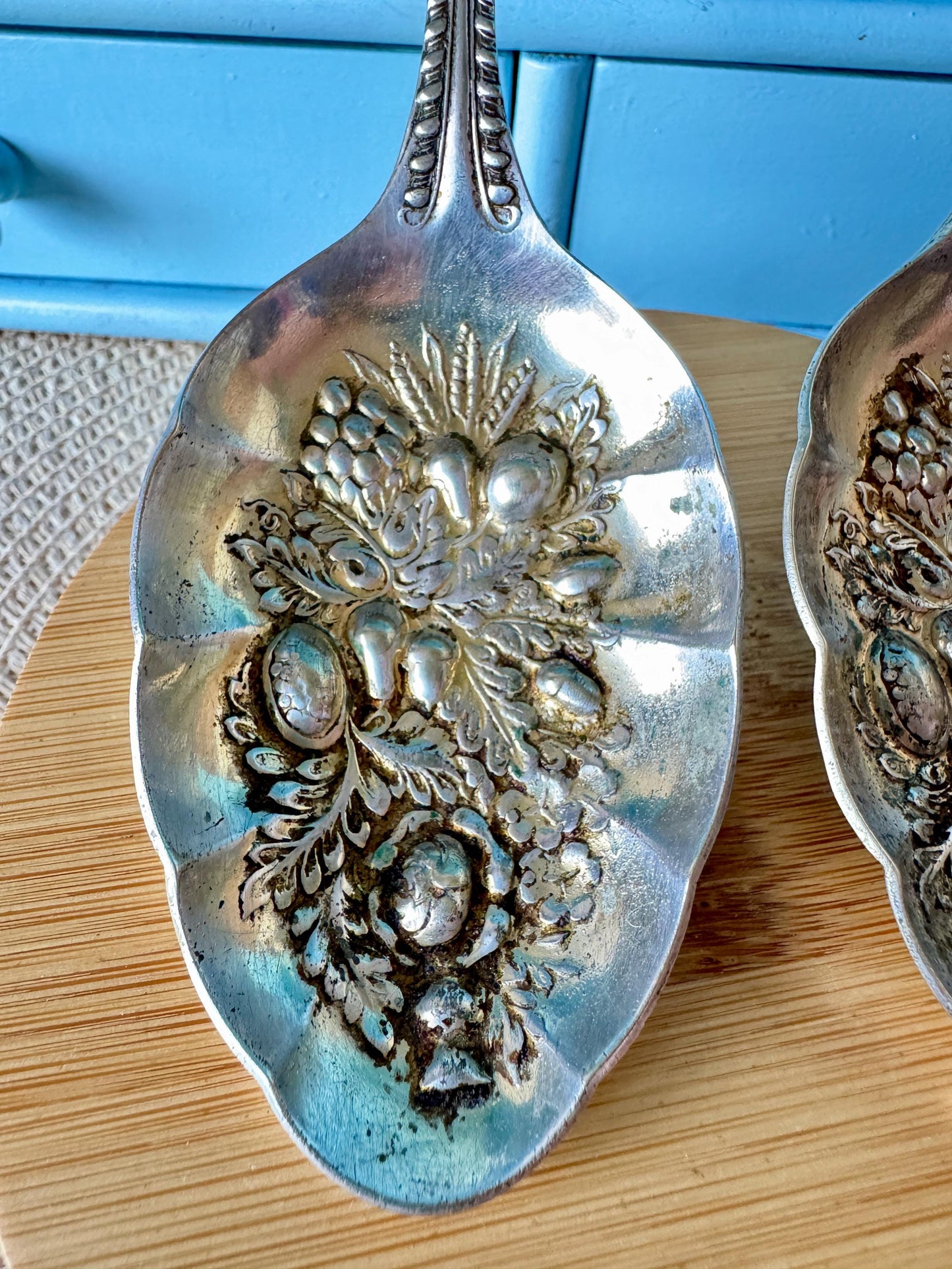 Vintage EPNS Sheffield England Berry Serving Spoons